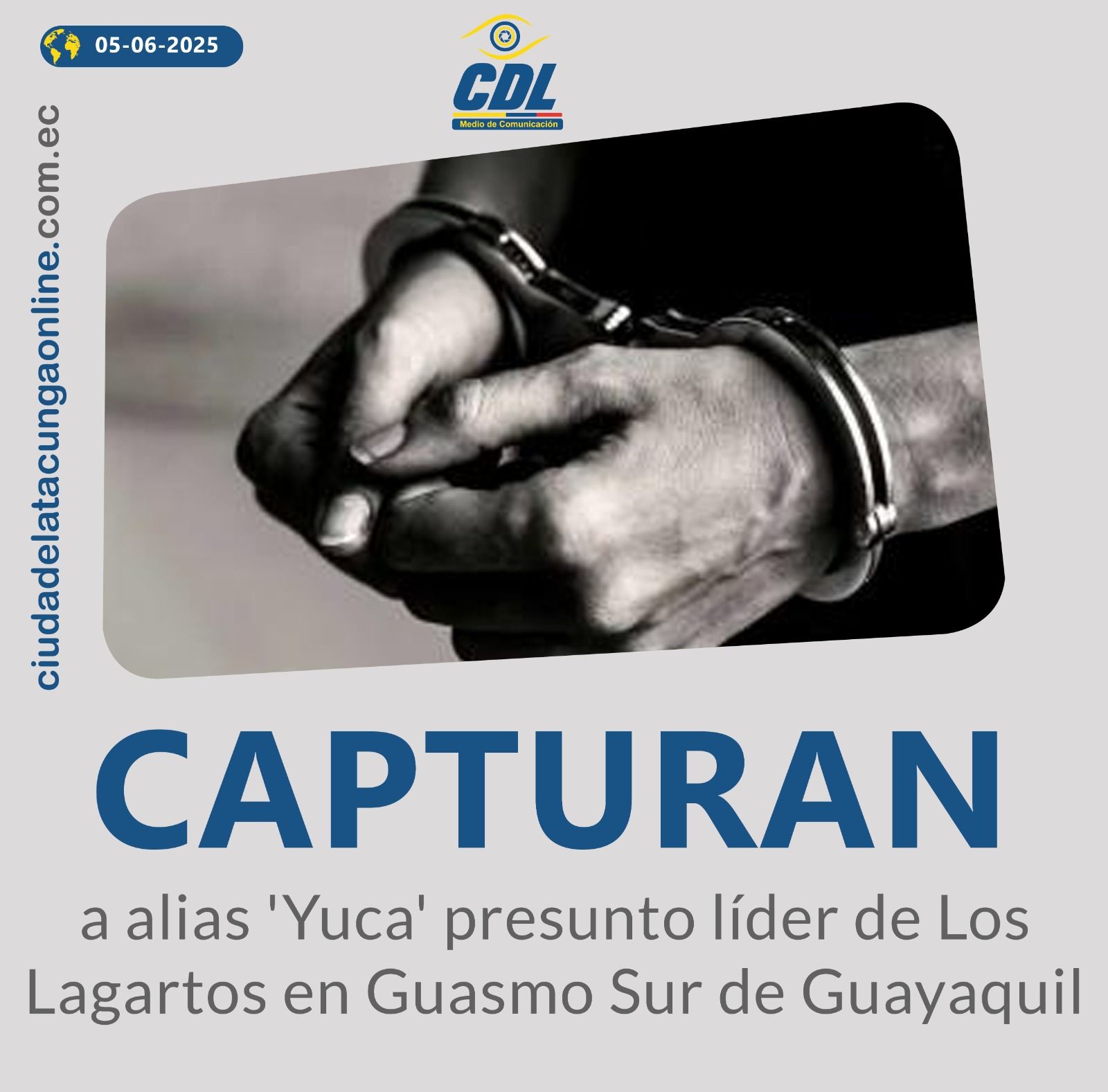 Capturan a alias ‘Yuca’ presunto líder de Los Lagartos en Guasmo Sur de Guayaquil