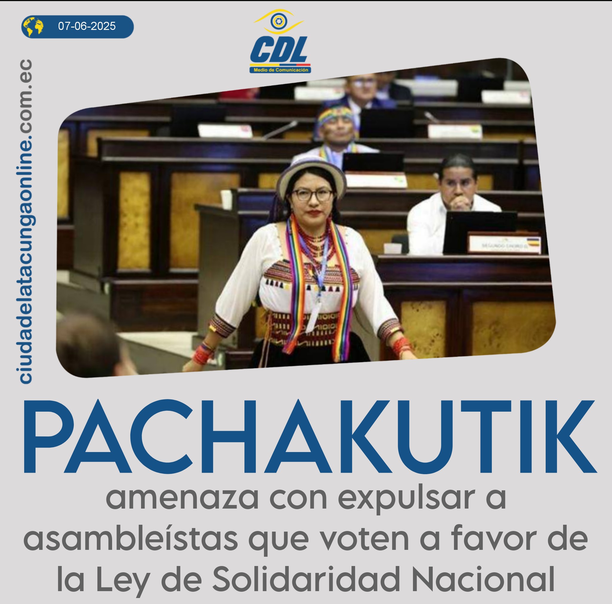 Pachakutik amenaza con expulsar a asambleístas que voten a favor de la Ley de Solidaridad Nacional