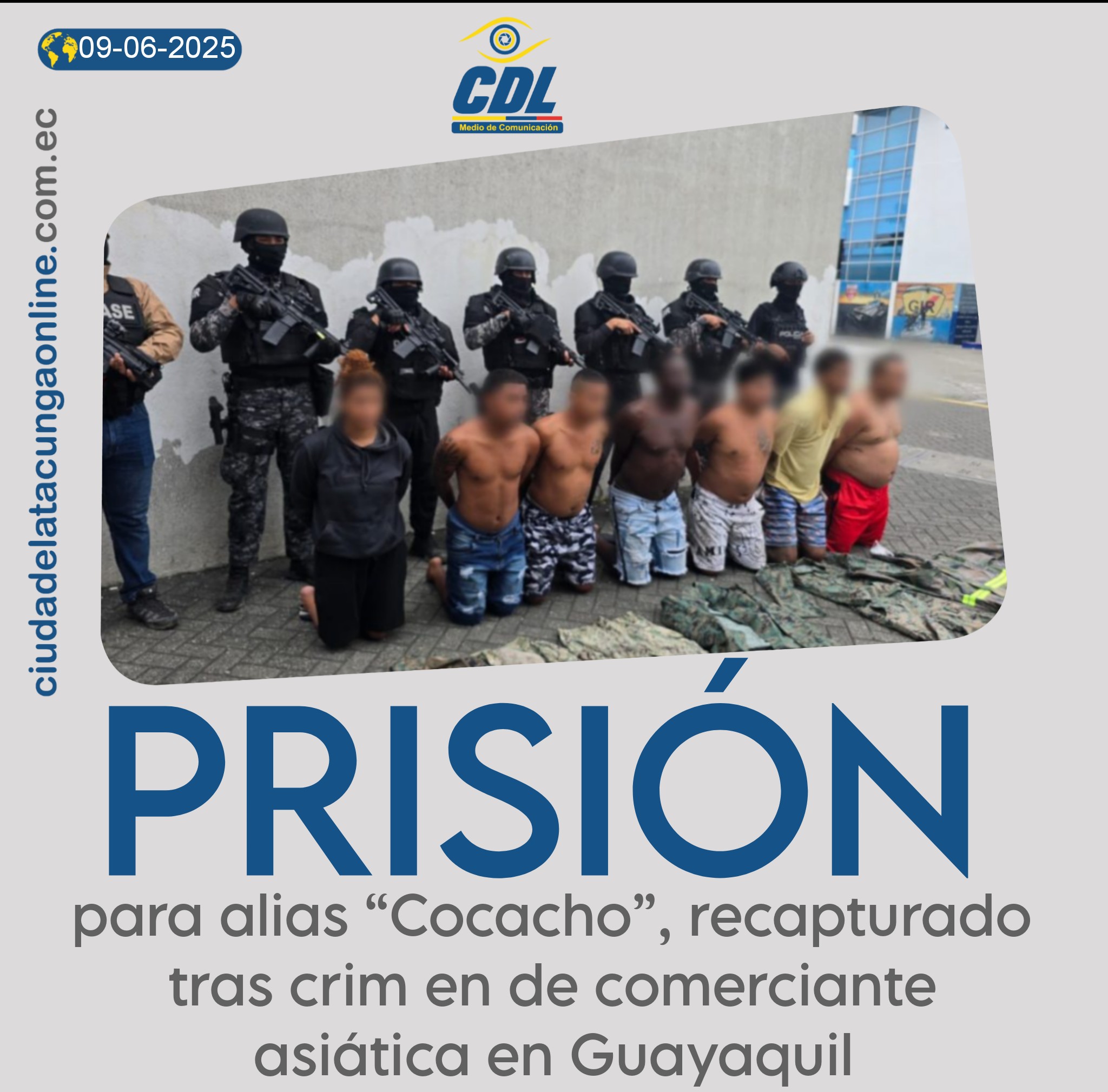 Prisión para alias “Cocacho”, recapturado tras crimen de comerciante asiática en Guayaquil