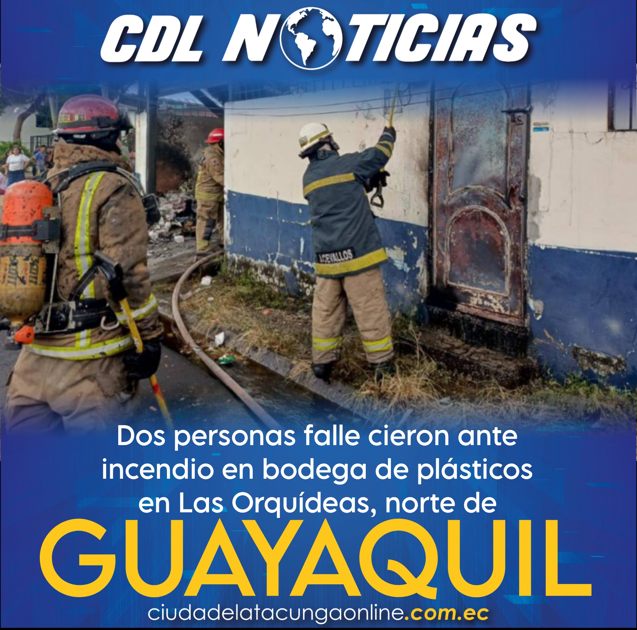 Dos personas fallecieron ante incendio en bodega de plásticos en Las Orquídeas, norte de Guayaquil