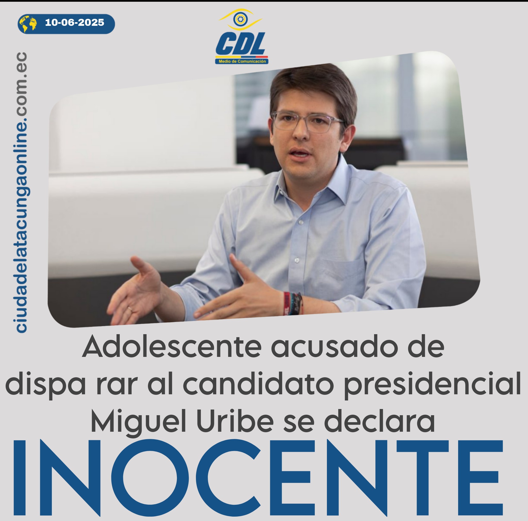 Adolescente acusado de disp arar al candidato presidencial Miguel Uribe se declara inocente