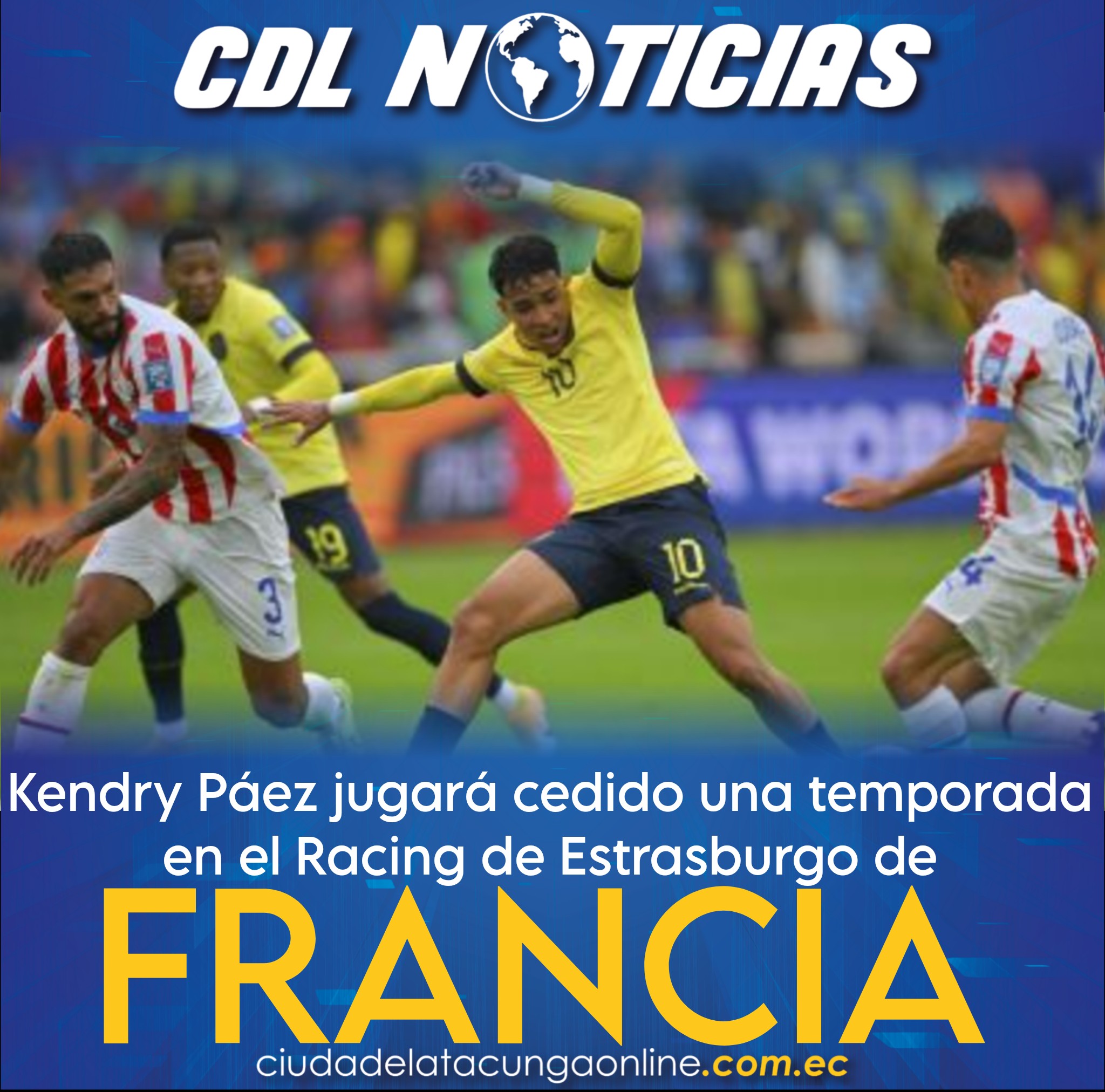 Kendry Páez jugará cedido una temporada en el Racing de Estrasburgo de Francia