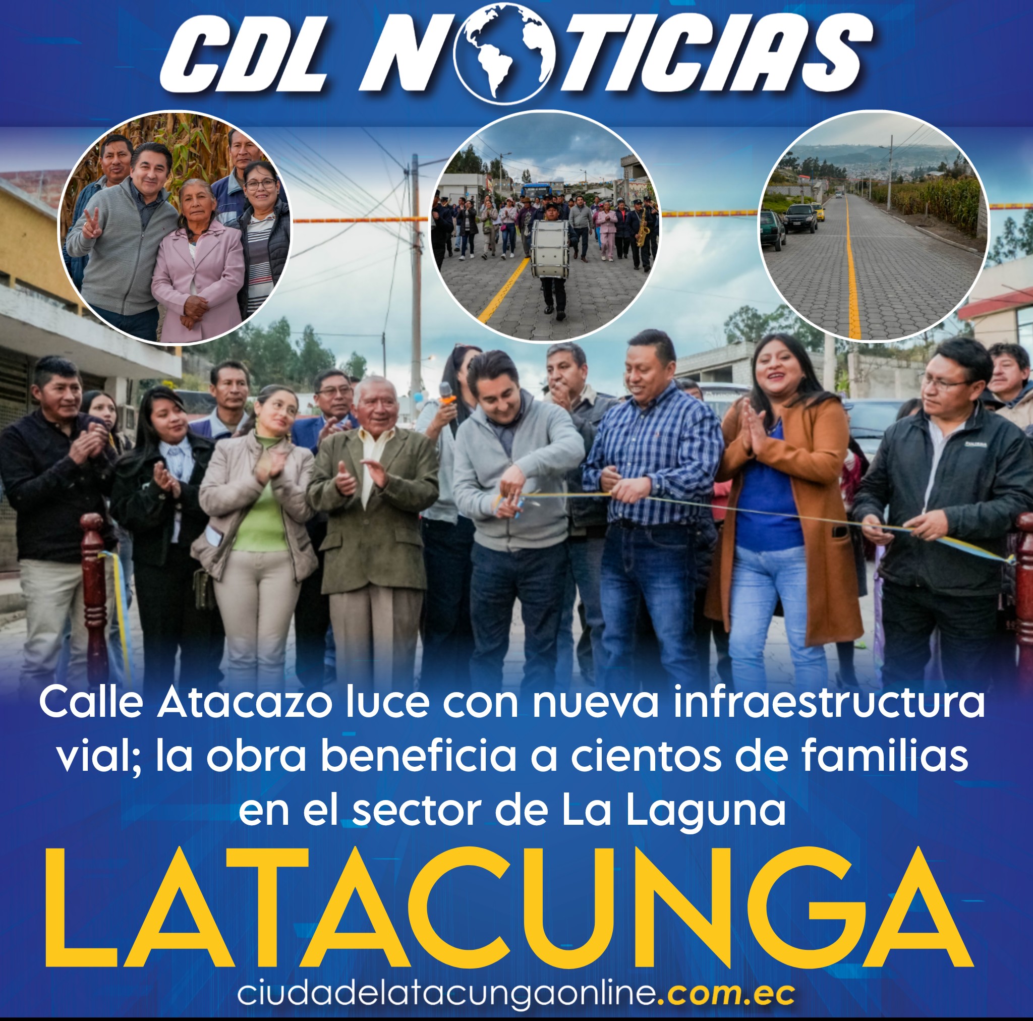 Calle Atacazo luce con nueva infraestructura vial;la obra beneficia a cientos de familias en el sector de La Laguna Latacunga