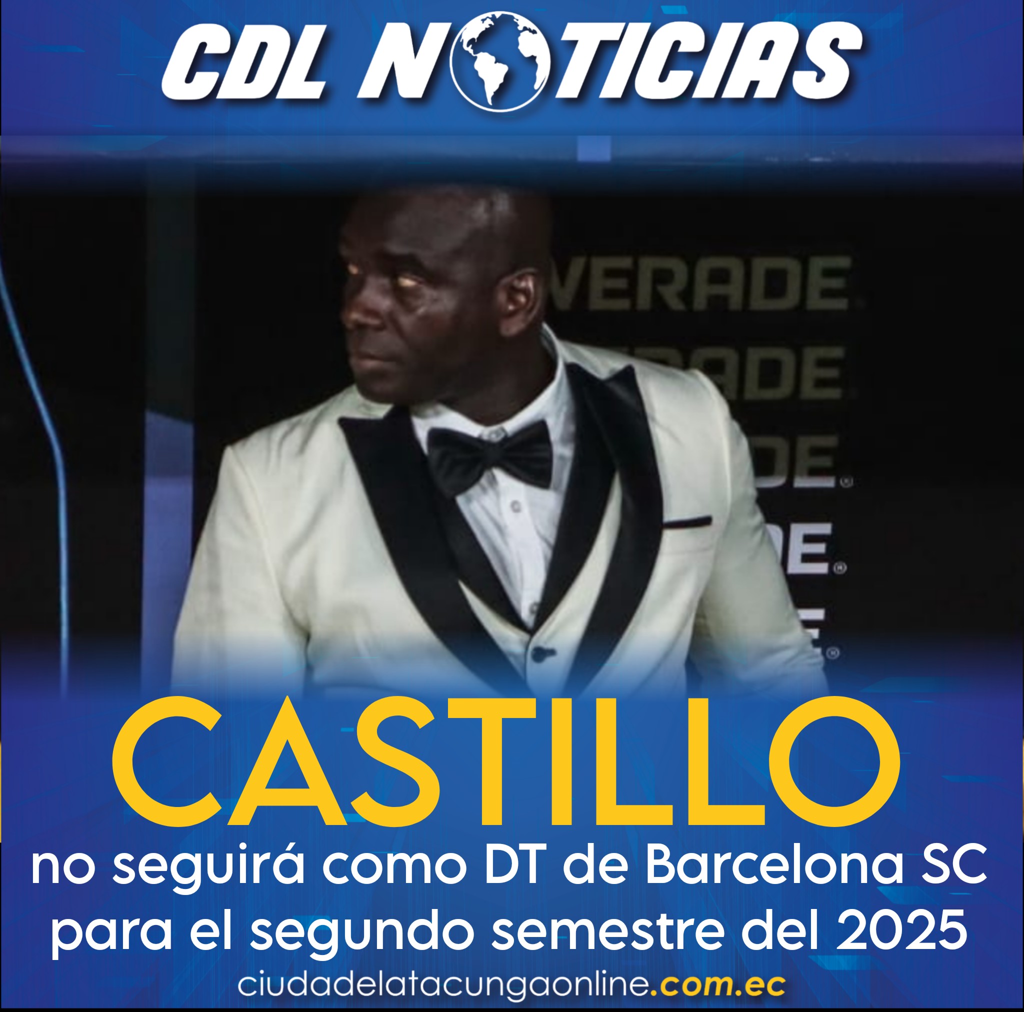 Segundo Castillo no seguirá como DT de Barcelona SC para el segundo semestre del 2025