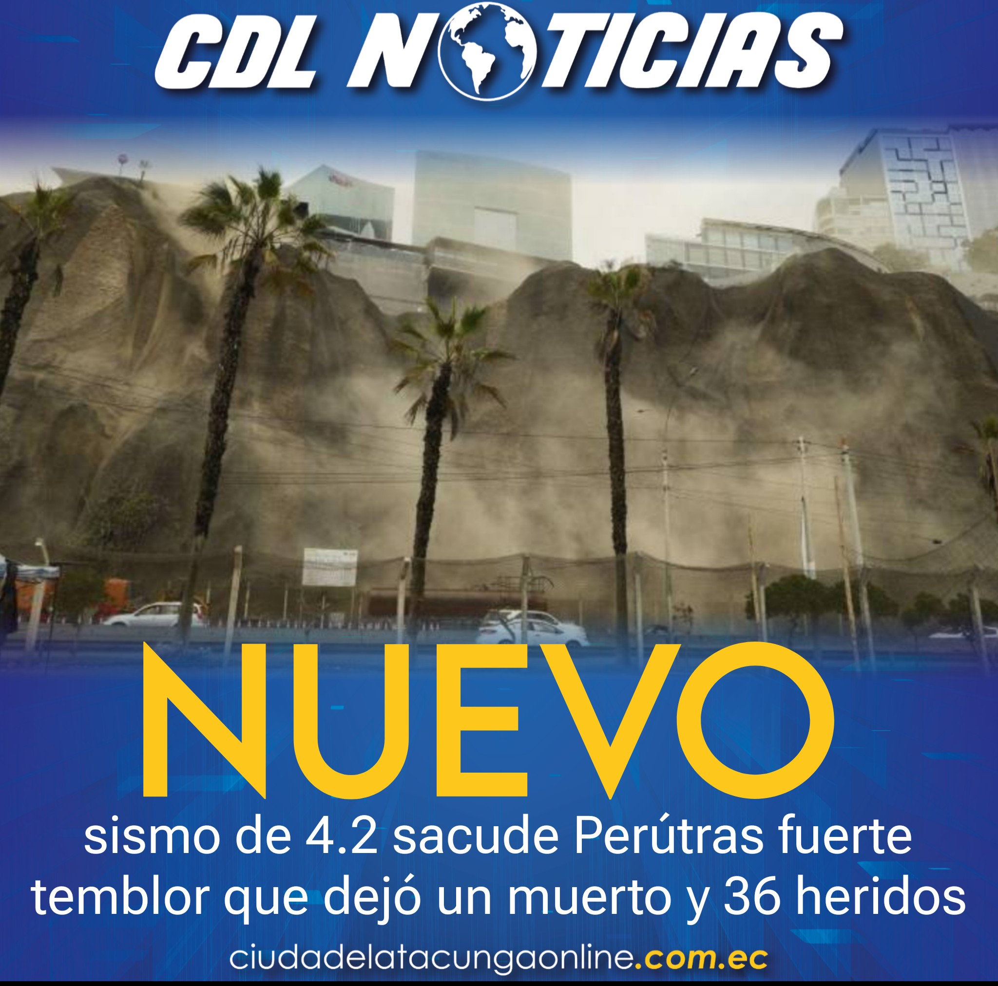 Nuevo sismo de 4.2 sacude Perú tras fuerte temblor que dejó un muerto y 36 heridos