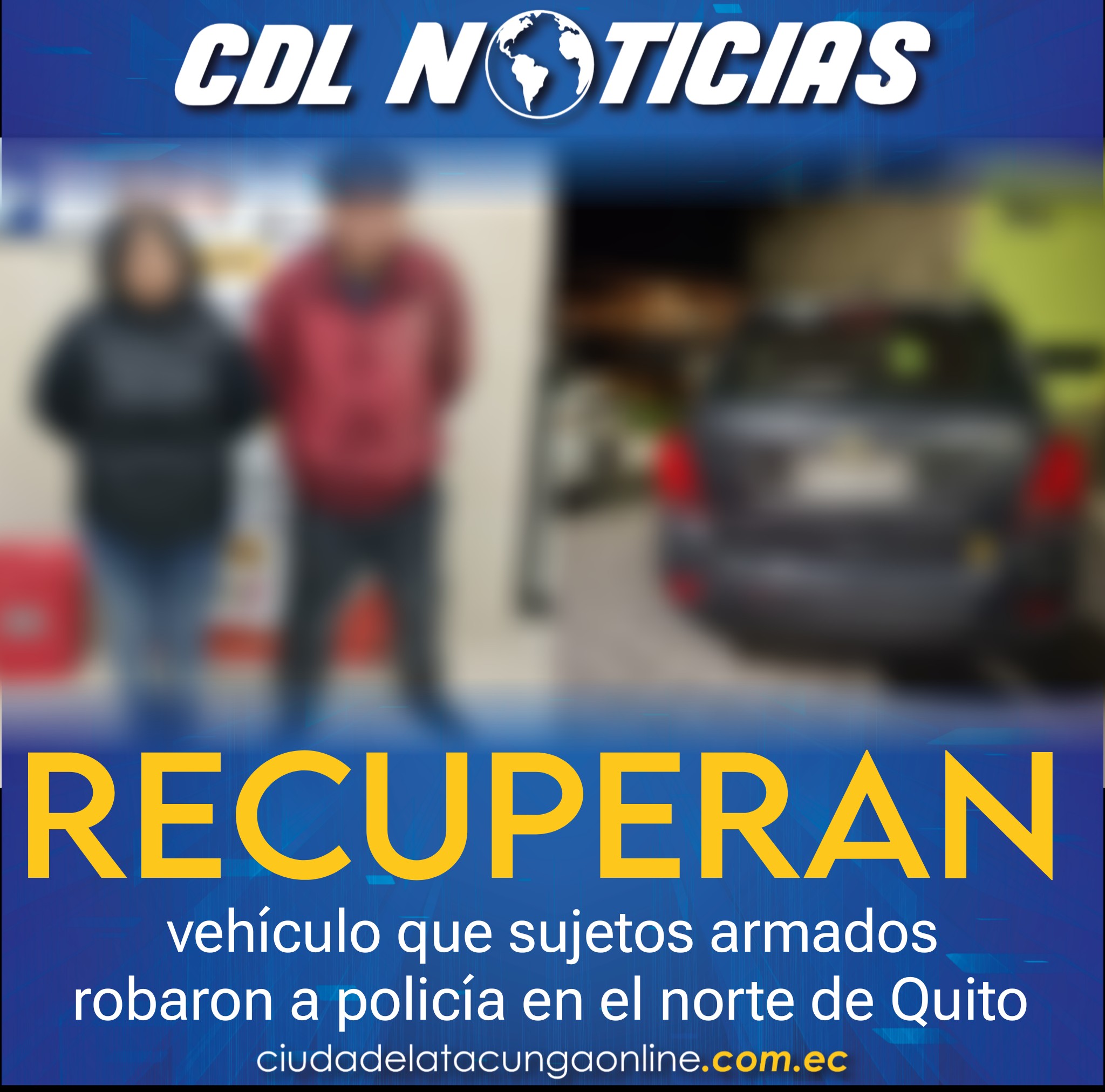 Recuperan vehículo que sujetos armados robaron a policía en el norte de Quito