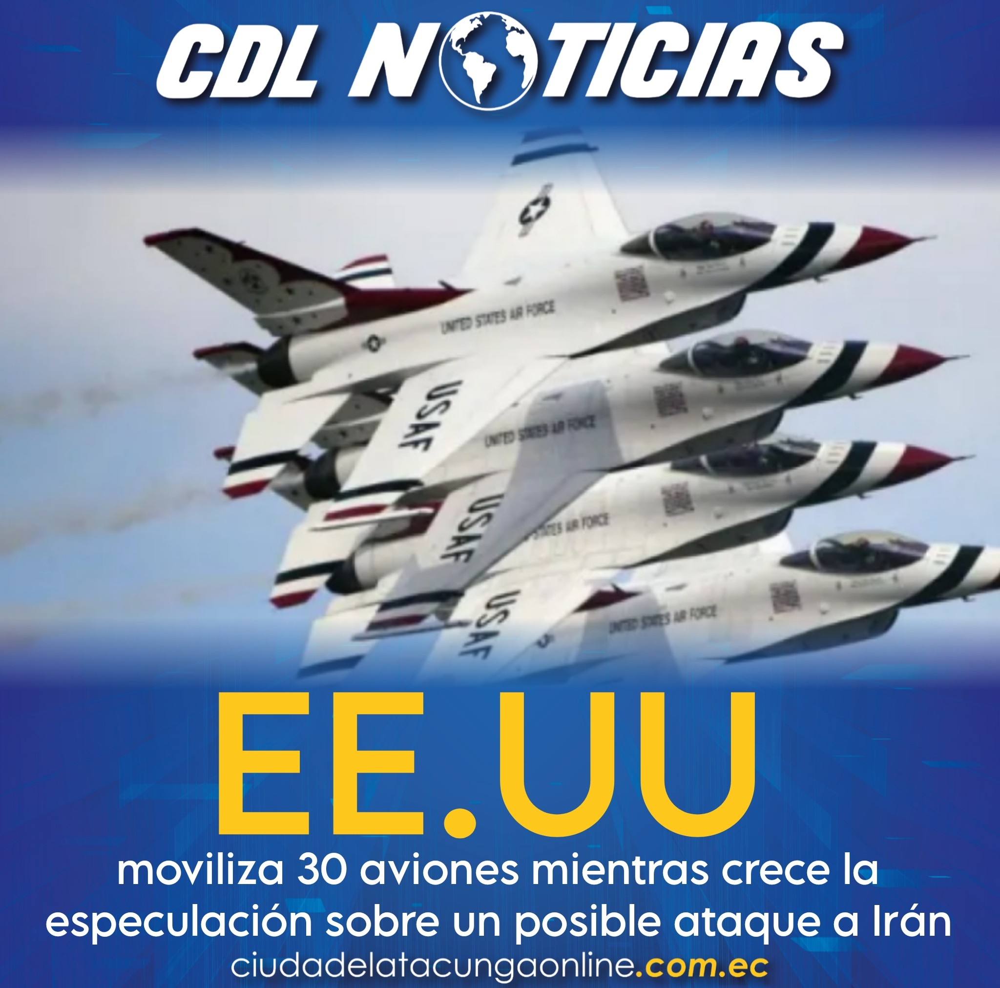 EE.UU. moviliza 30 aviones mientras crece la especulación sobre un posible ataque a Irán