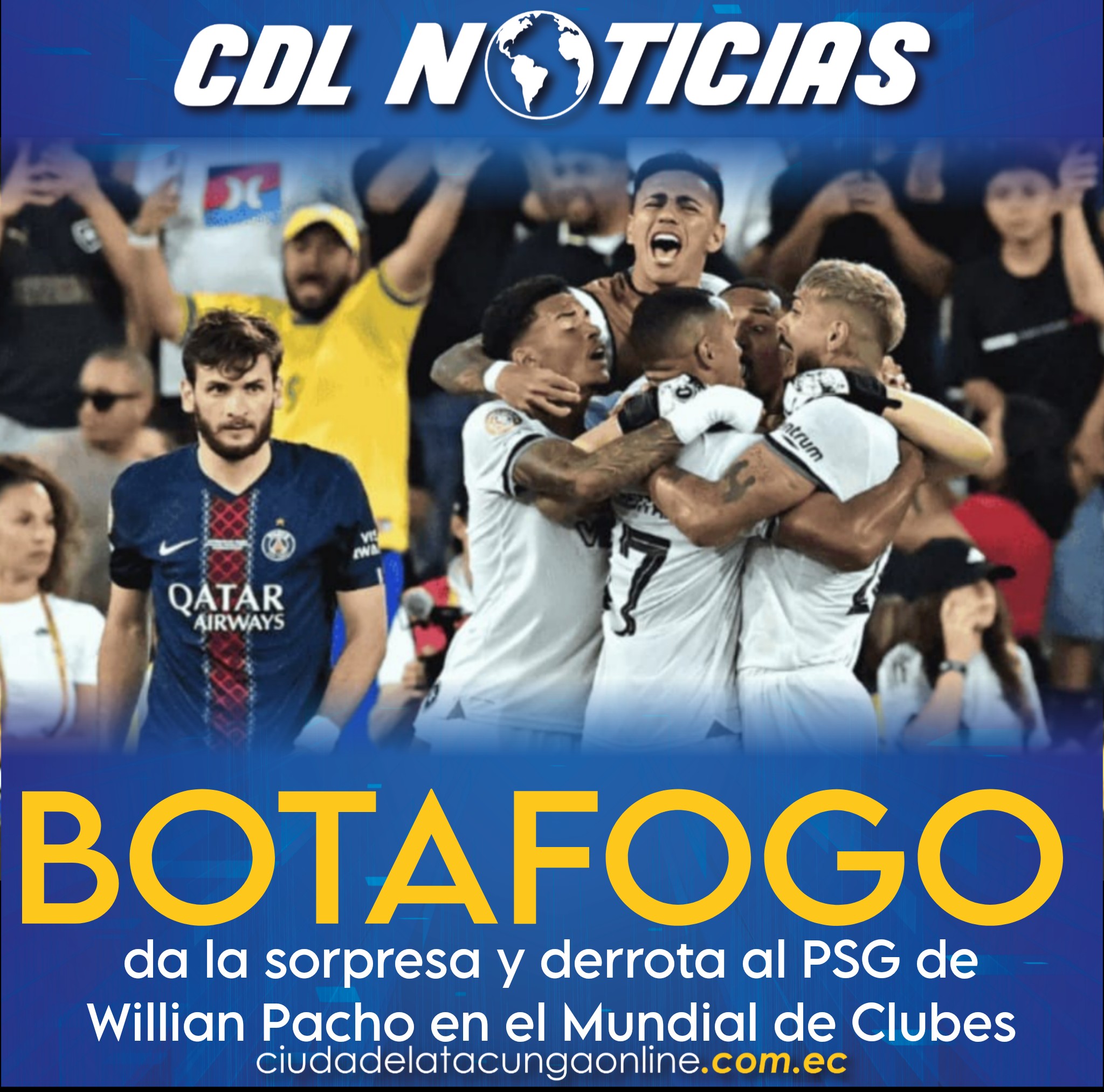 Botafogo da la sorpresa y derrota al PSG de Willian Pacho en el Mundial de Clubes