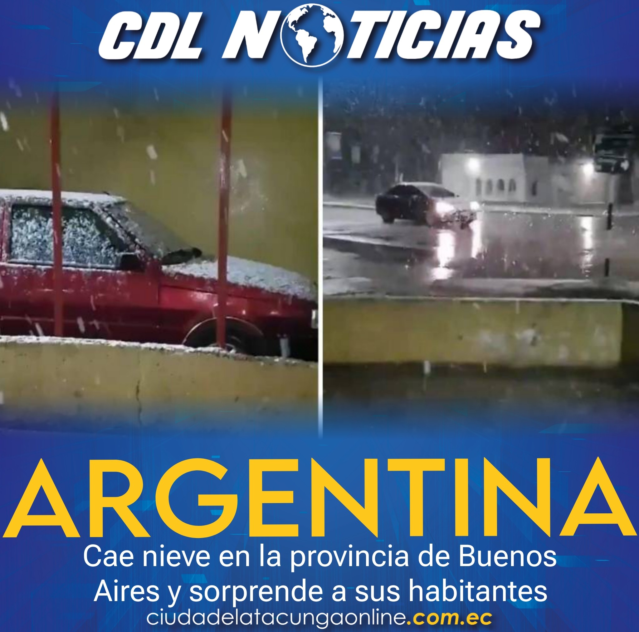 Argentina: Cae nieve en la provincia de Buenos Aires y sorprende a sus habitantes