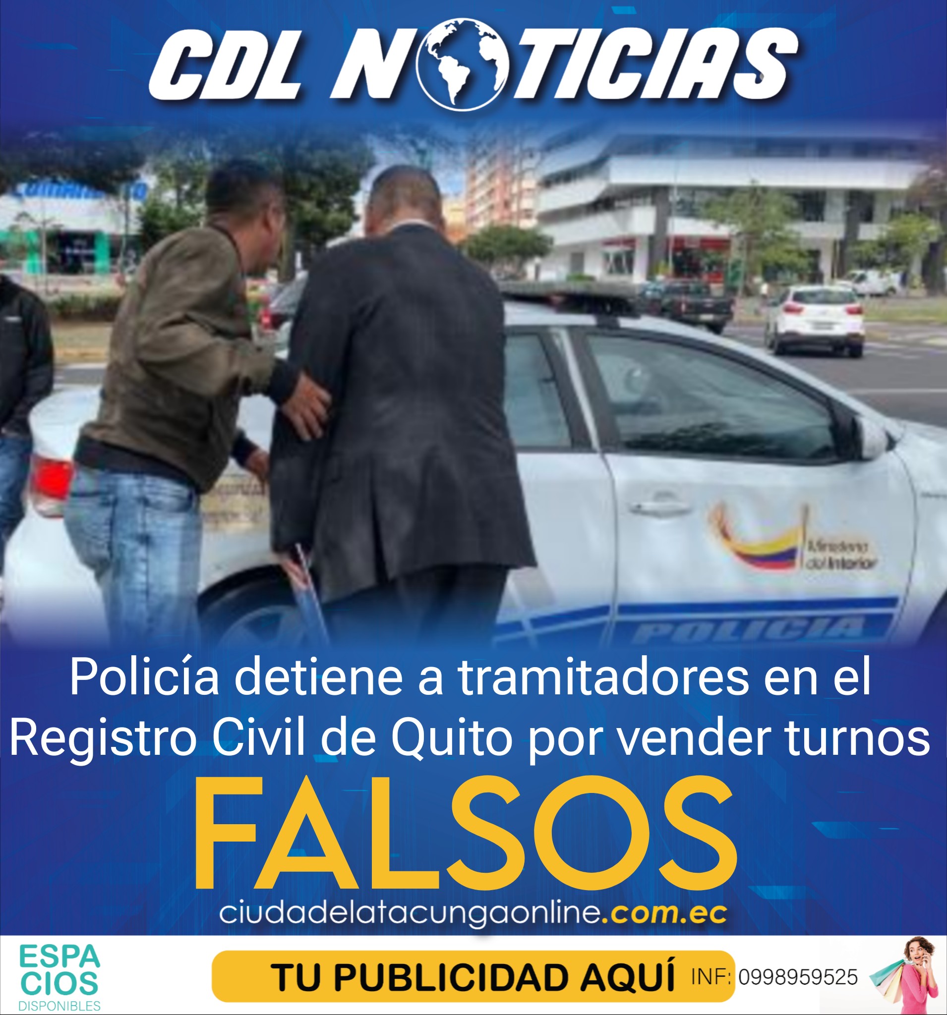 Policía detiene a tramitadores en el Registro Civil de Quito por vender turnos falsos