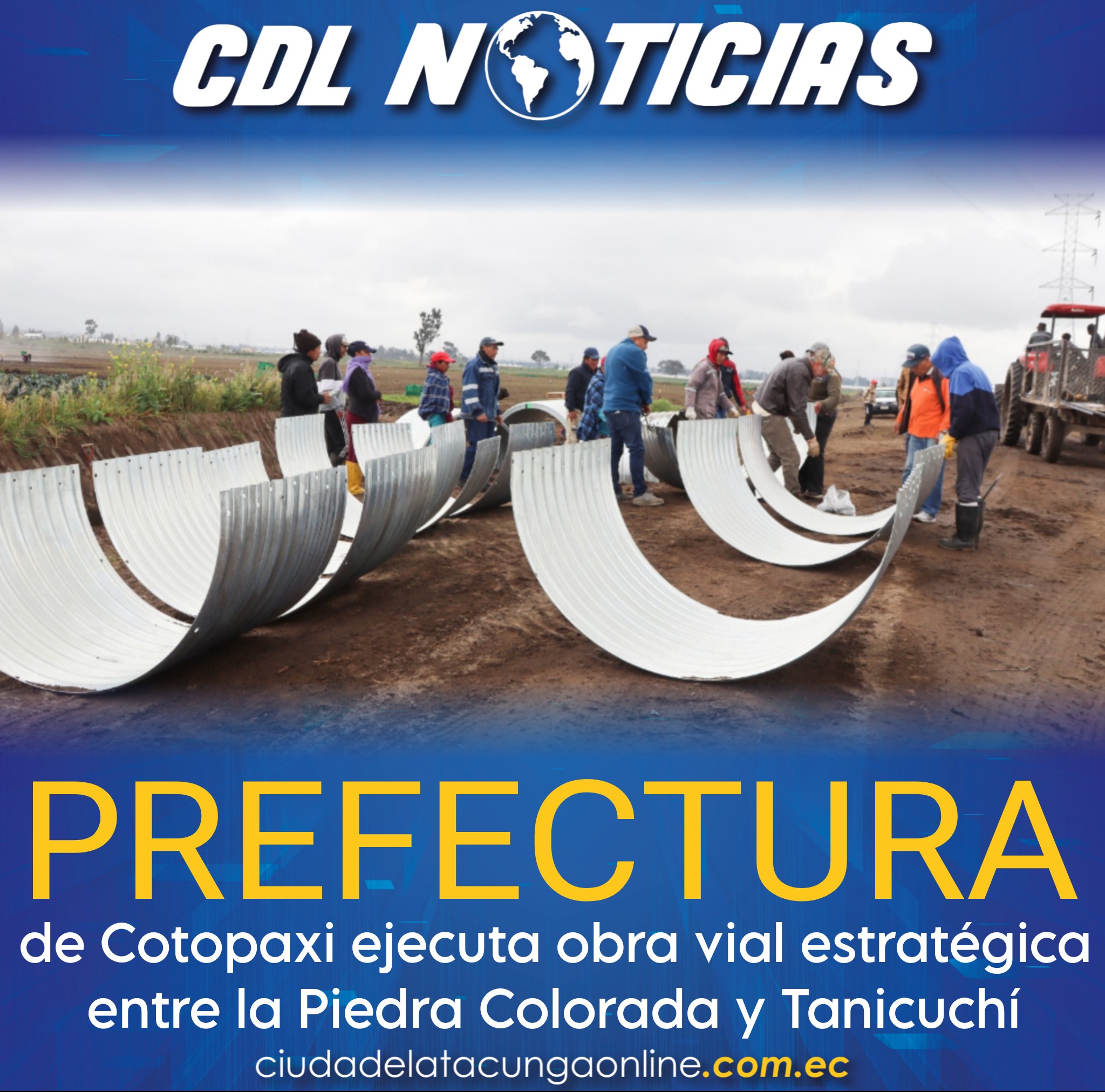 La Prefectura de Cotopaxi ejecuta obra vial estratégica entre la Piedra Colorada y Tanicuchí