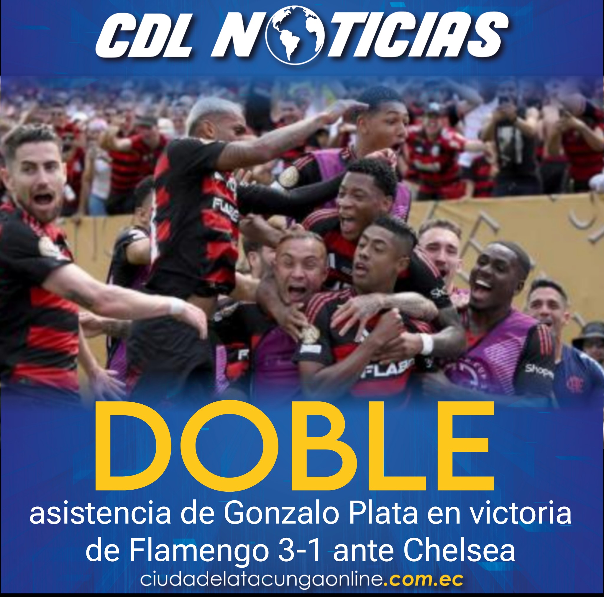 Doble asistencia de Gonzalo Plata en victoria de Flamengo 3-1 ante Chelsea