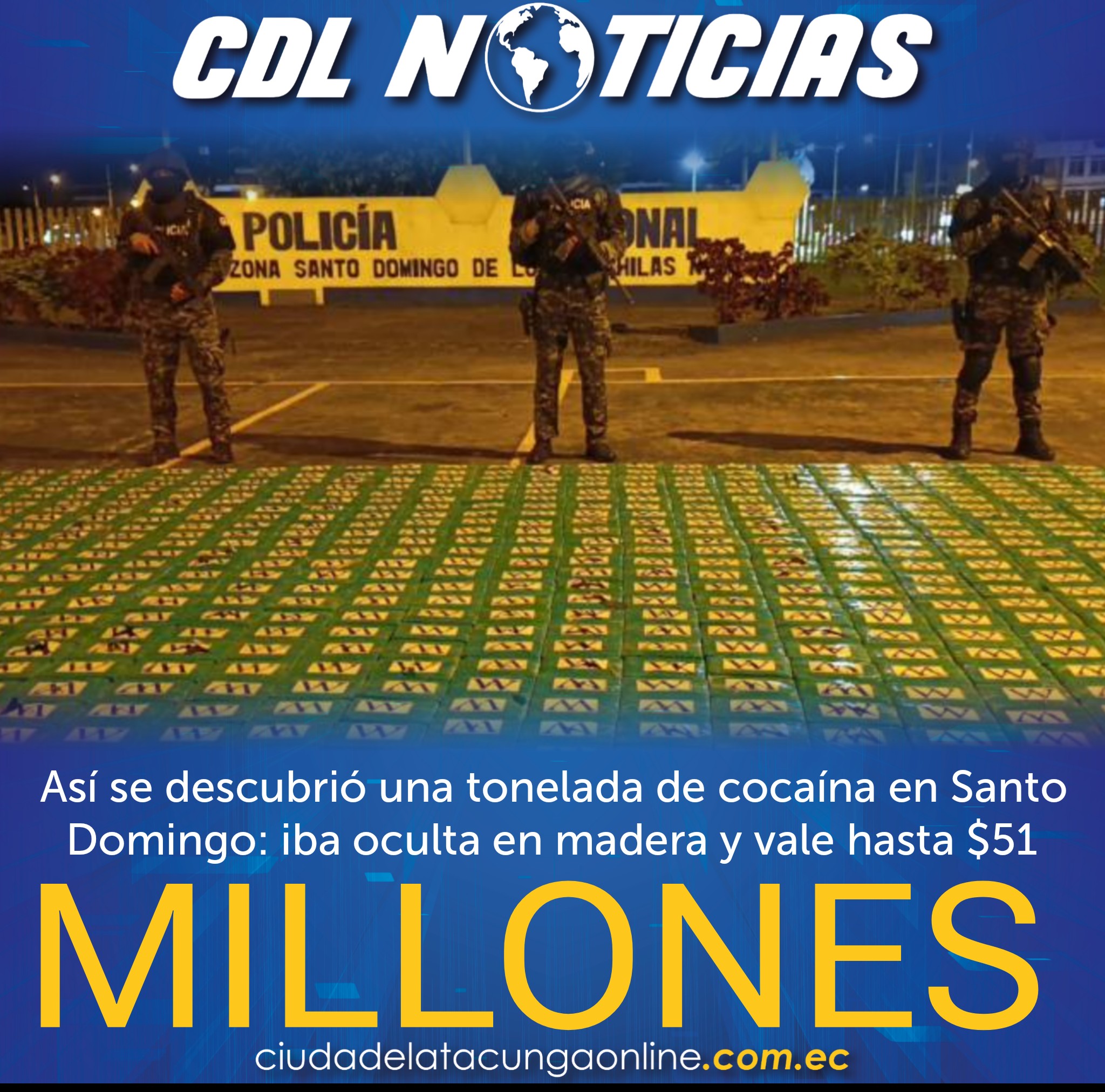 Así se descubrió una tonelada de coc aína en Santo Domingo: iba oculta en madera y vale hasta $51 millones