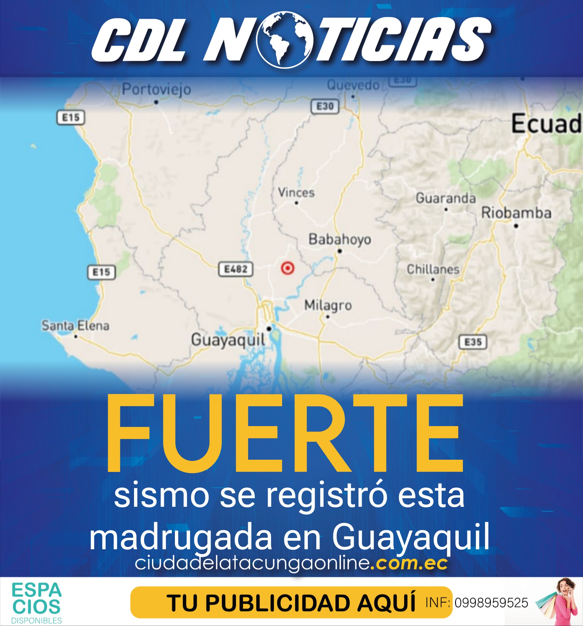 Un fuerte sismo se registró esta madrugada en Guayaquil