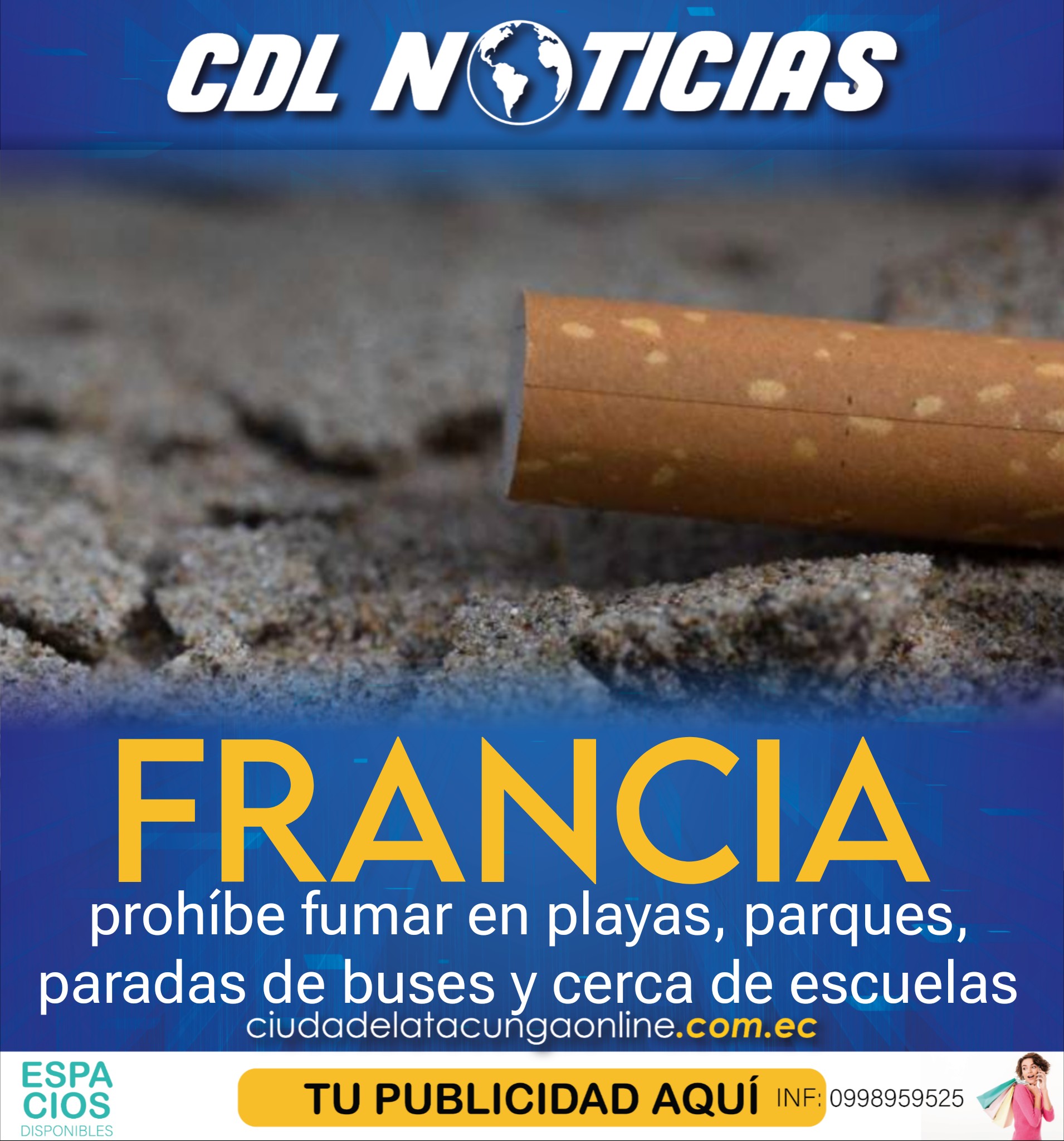 Francia prohíbe fumar en playas, parques, paradas de buses y cerca de escuelas