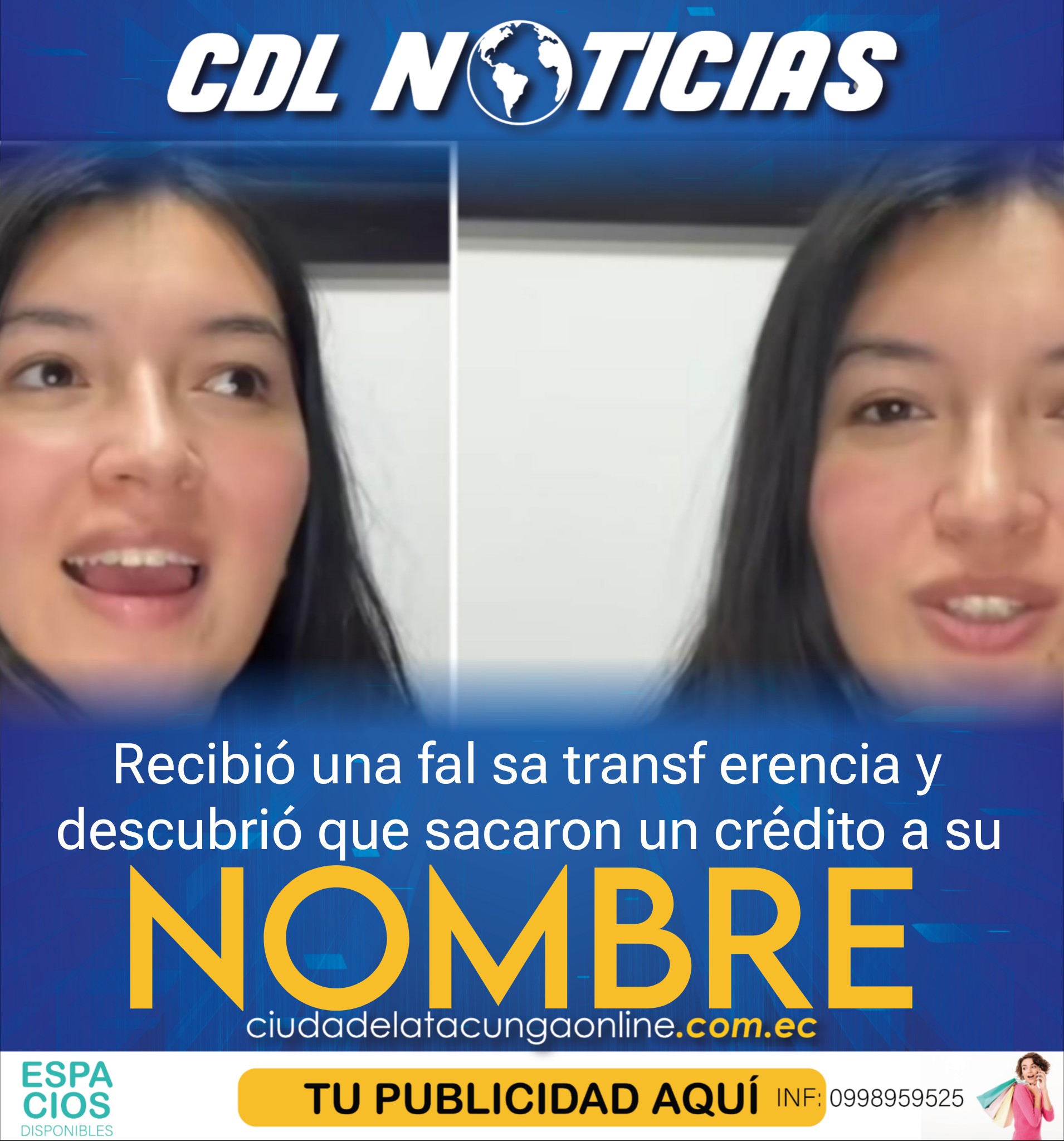 Recibió una fal sa transf erencia y descubrió que sacaron un crédito a su nombre