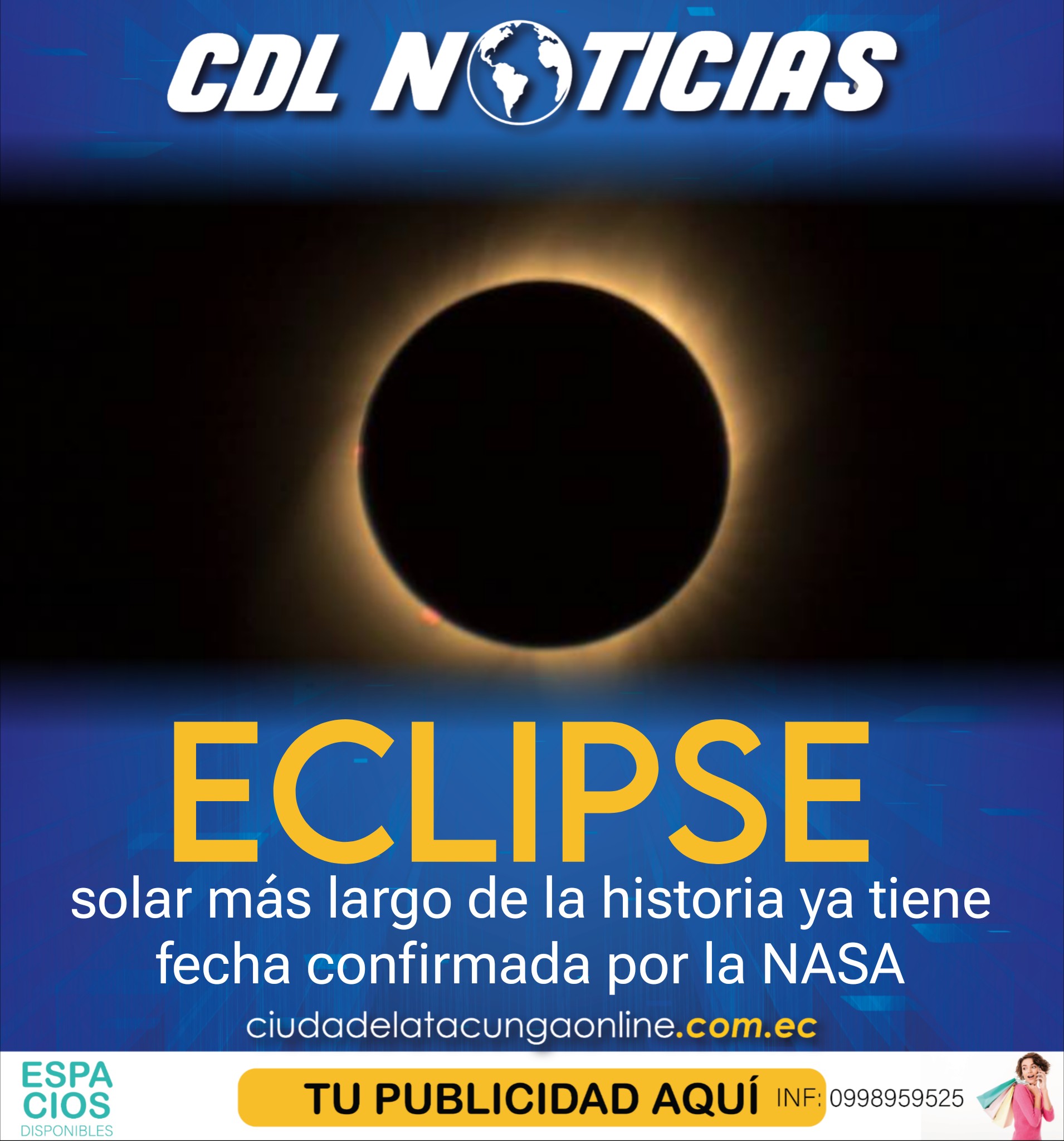El eclipse solar más largo de la historia ya tiene fecha confirmada por la NASA