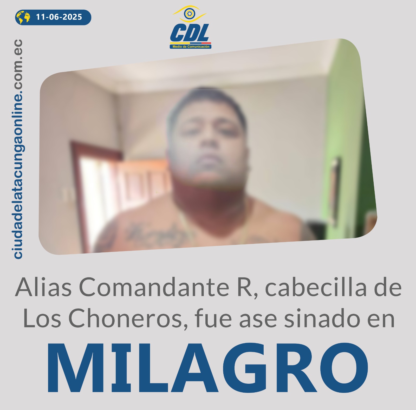 Alias Comandante R, cabecilla de Los Choneros, fue asesinado en Milagro