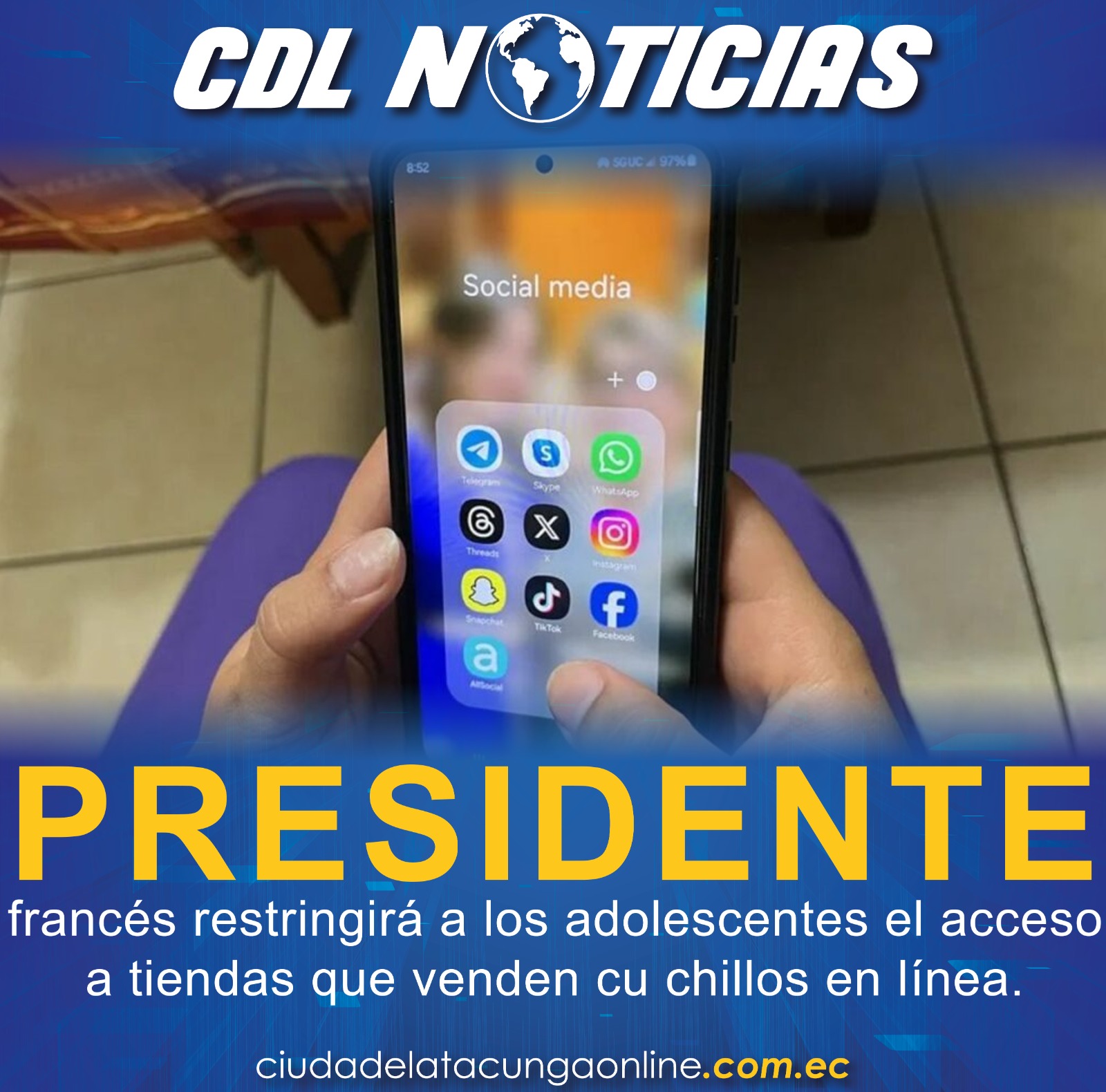 El presidente francés también restringirá a los adolescentes el acceso a tiendas que venden cuchillos en línea.