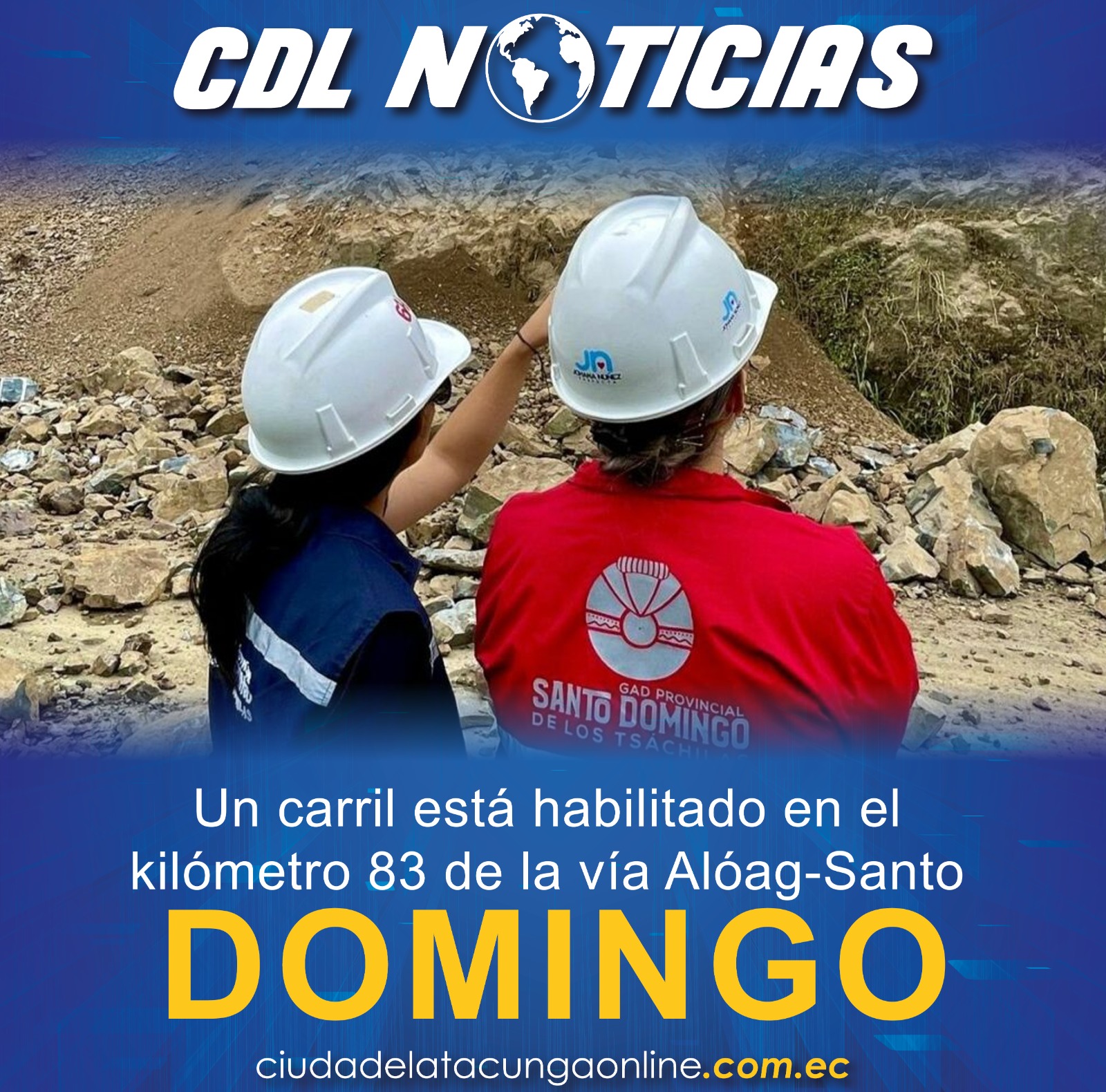 Un carril está habilitado en el kilómetro 83 de la vía Alóag-Santo Domingo este 19 de junio