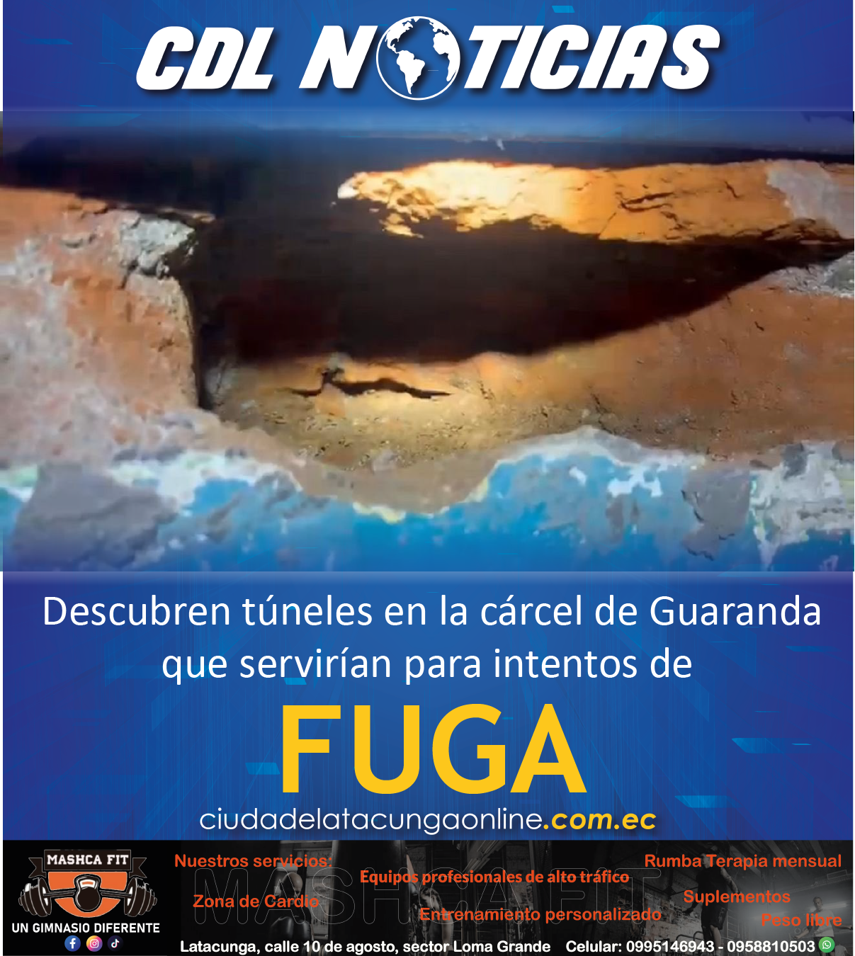 Descubren túneles en la cárcel de Guaranda que servirían para intentos de fuga.