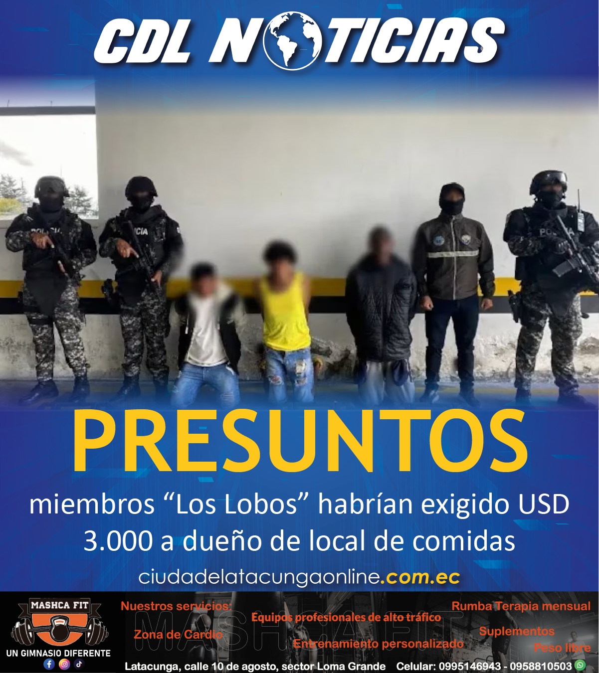 Presuntos miembros “Los Lobos” habrían exigido USD 3.000 a dueño de local de comidas: “plata o plomo”