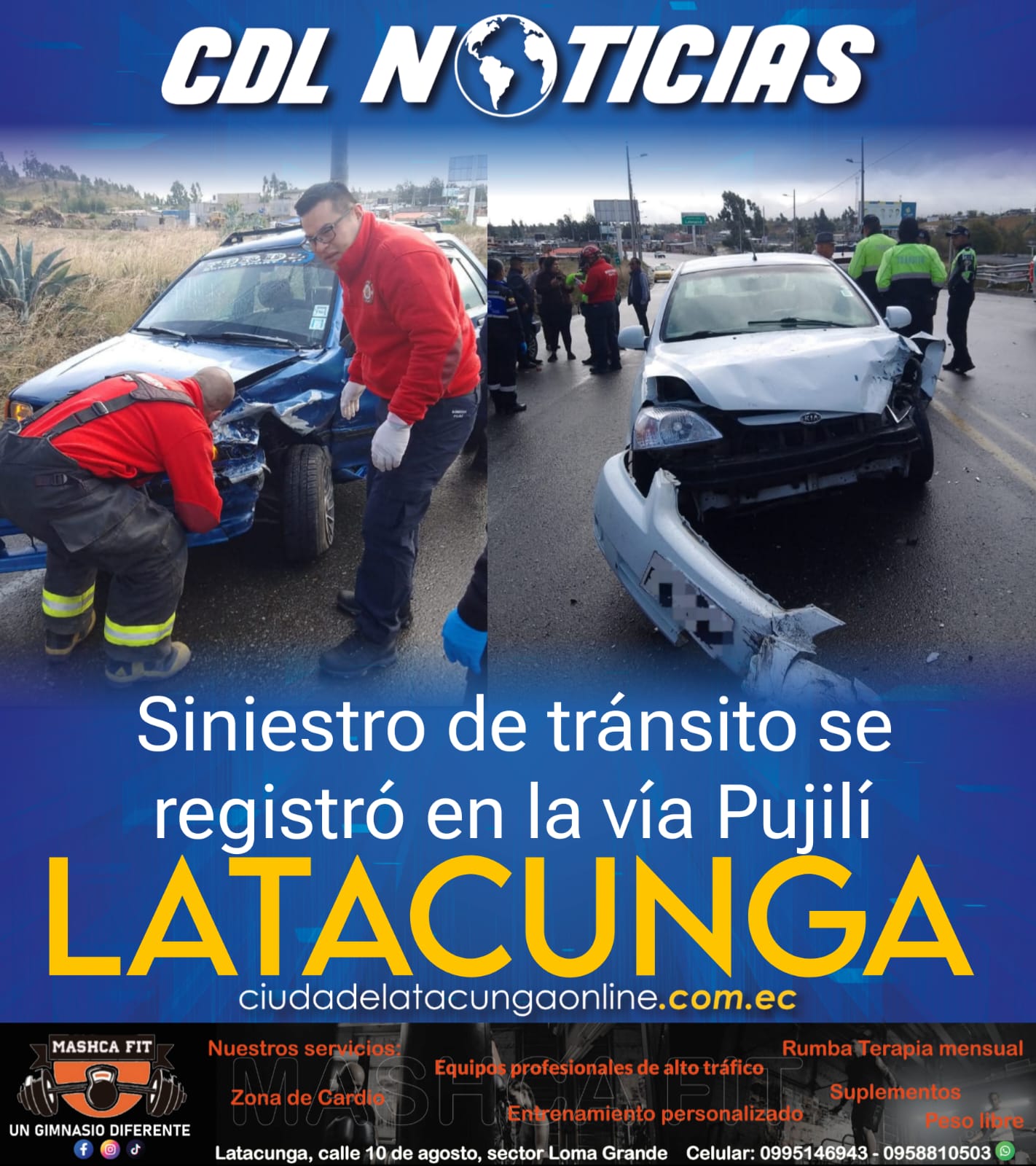 Siniestro de tránsito se registró en la vía Pujilí Latacunga