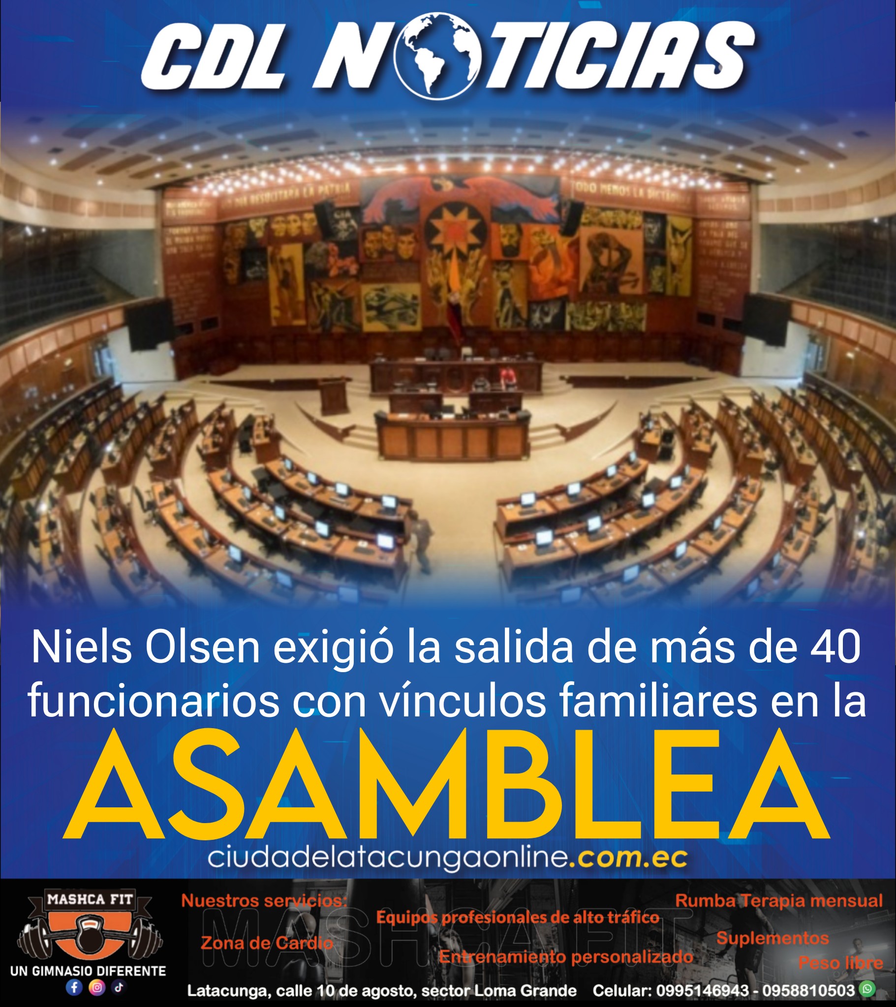 Niels Olsen exigió la salida de más de 40 funcionarios con vínculos familiares en la Asamblea Nacional