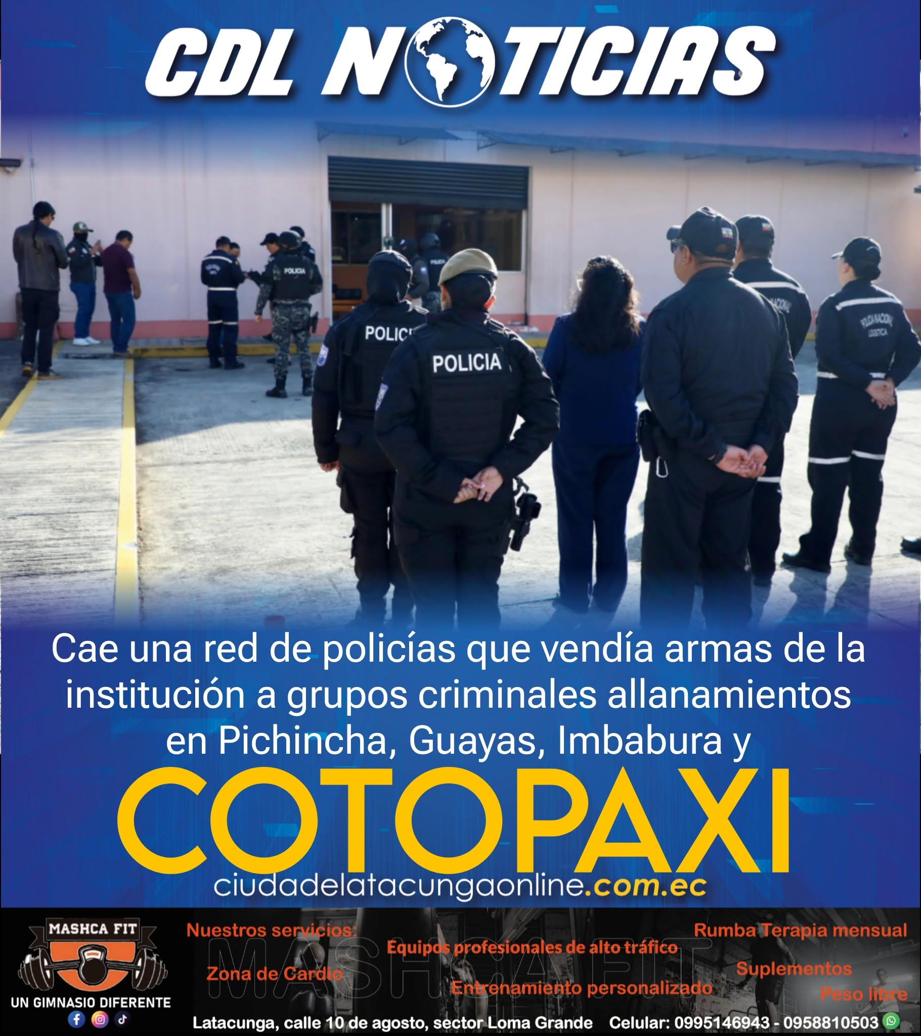 Cae una red de policías que vendía armas de la institución a grupos criminales allanamientos en Pichincha, Guayas, Imbabura y Cotopaxi