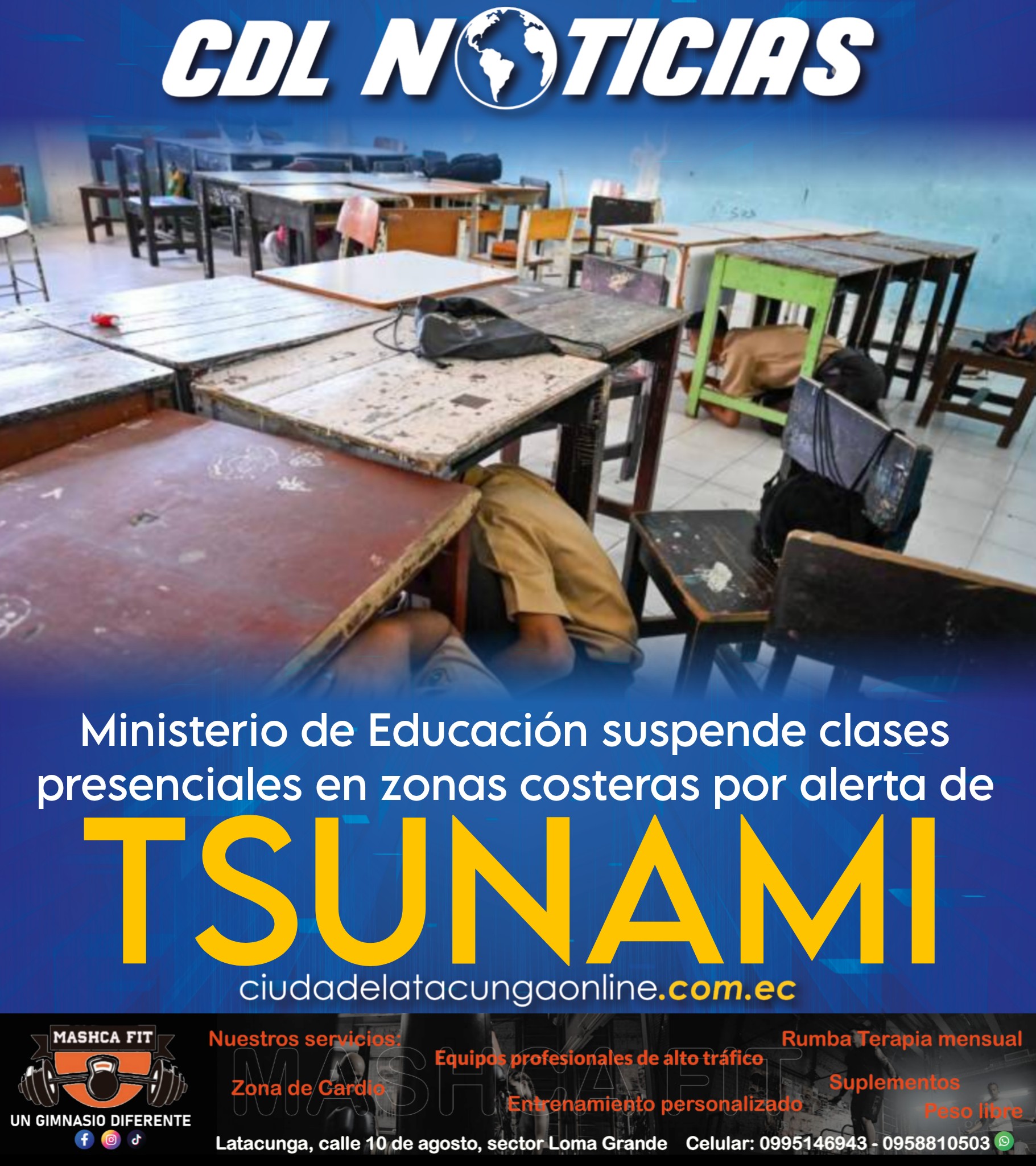 Ministerio de Educación suspende clases presenciales en zonas costeras por alerta de tsunami