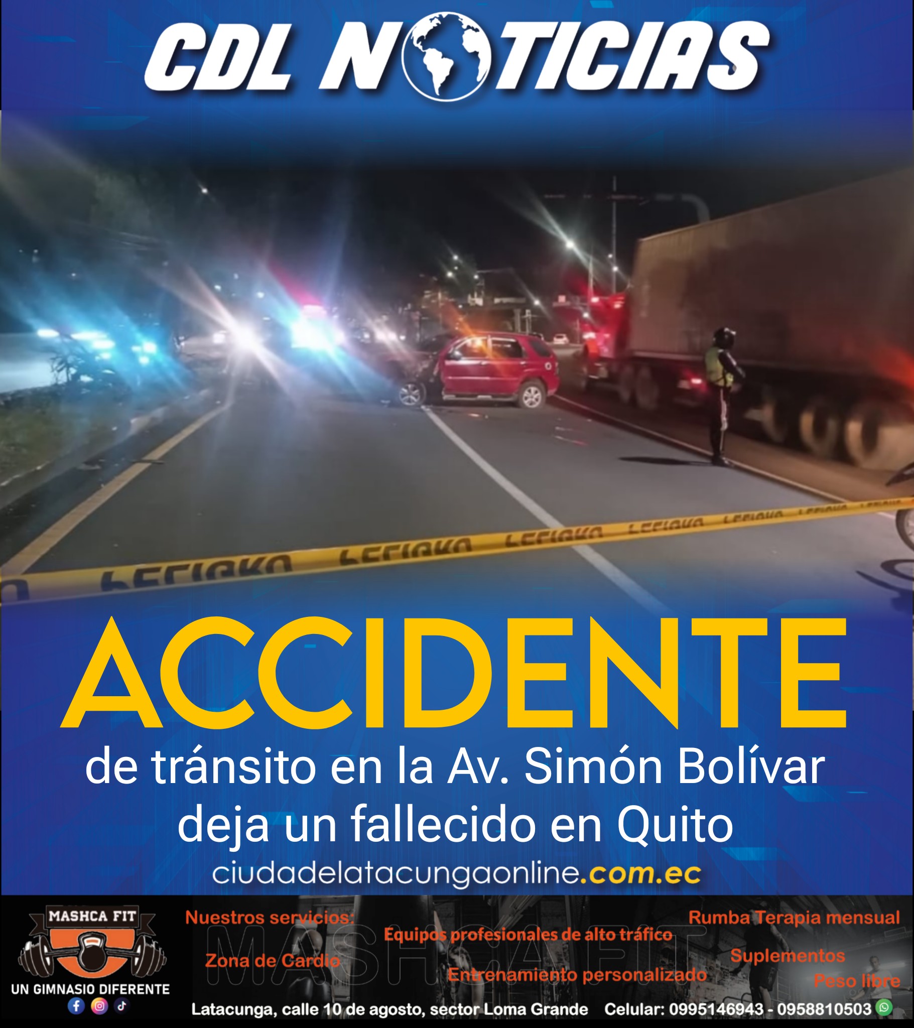 Accidente de tránsito en la Av. Simón Bolívar deja un fallecido en Quito