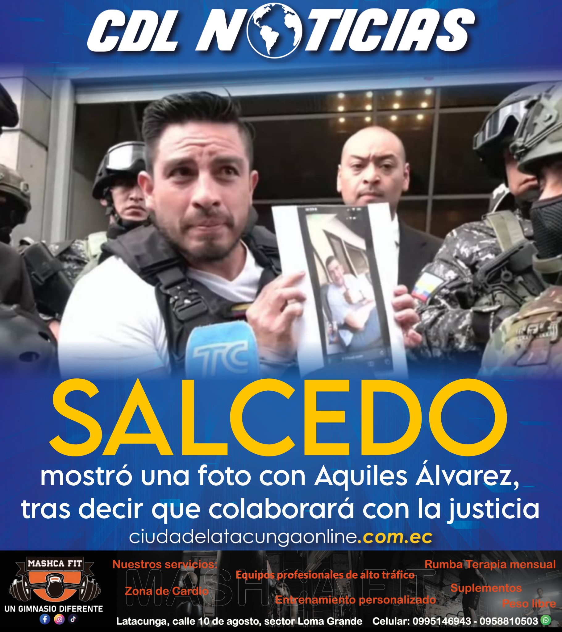 Daniel Salcedo mostró una foto con Aquiles Álvarez, tras decir que colaborará con la justicia