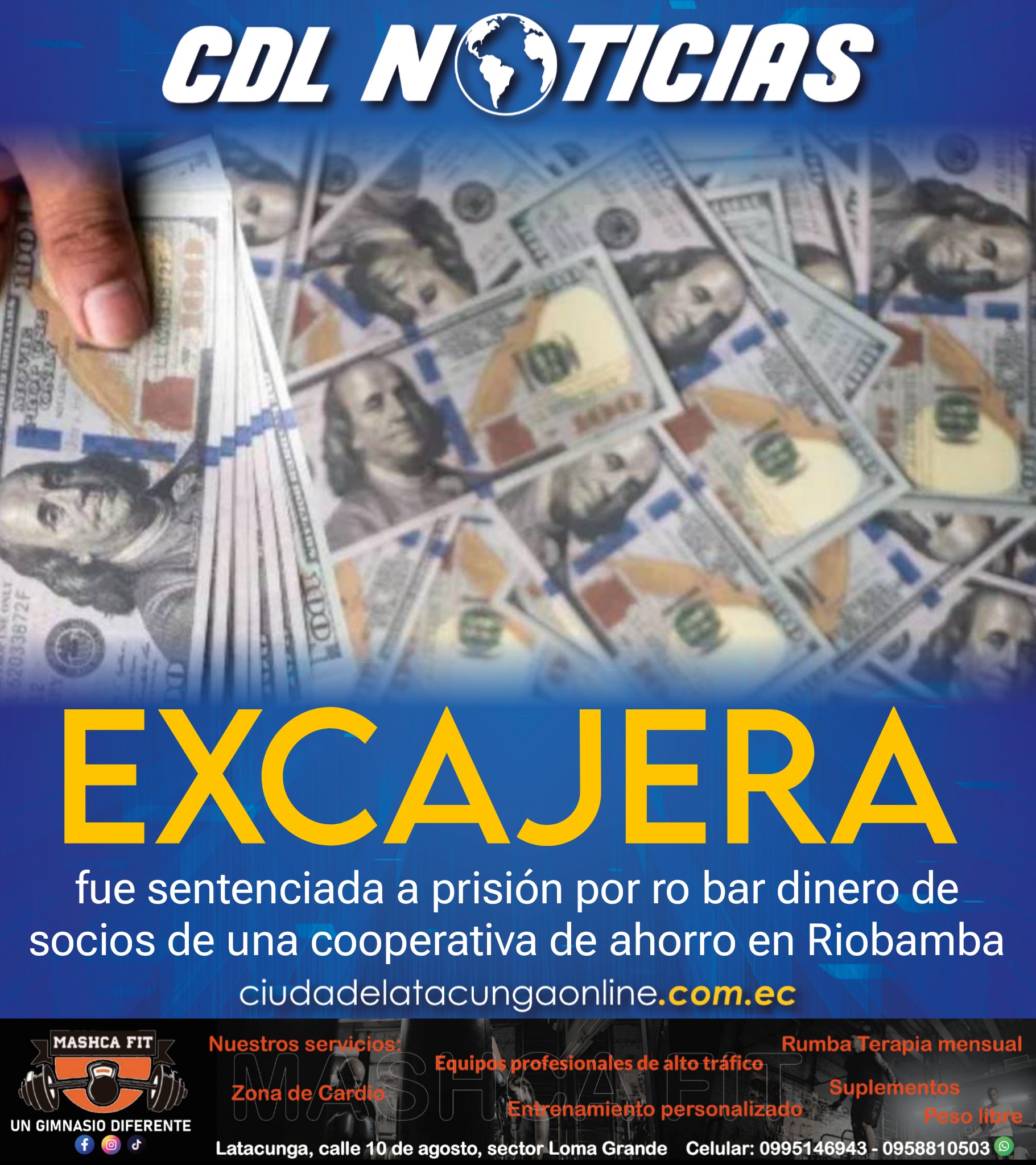 Excajera fue sentenciada a prisión por ro bar dinero de socios de una cooperativa de ahorro en Riobamba