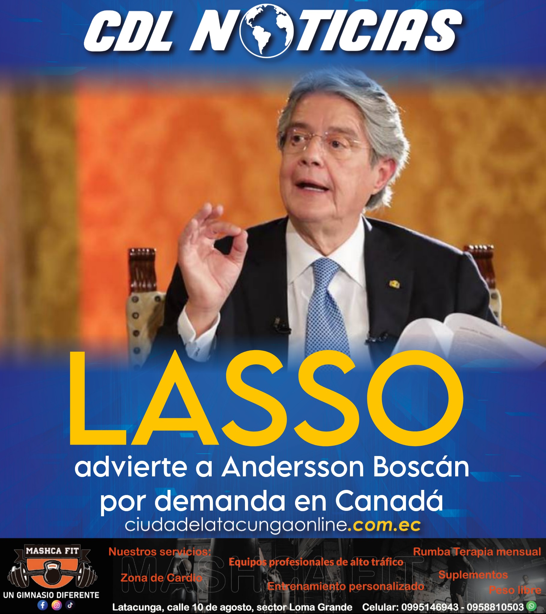 Guillermo Lasso advierte a Andersson Boscán por demanda en Canadá
