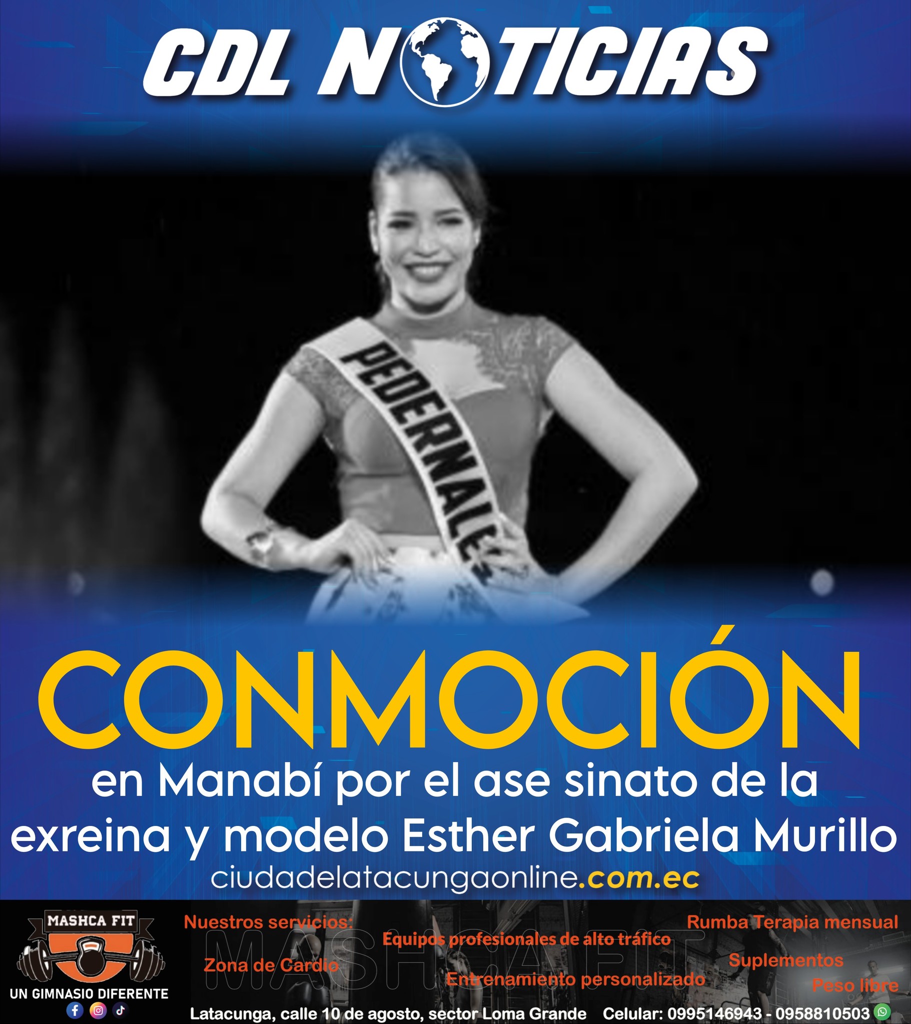 Conmoción en Manabí por el ase sinato de la exreina y modelo Esther Gabriela Murillo