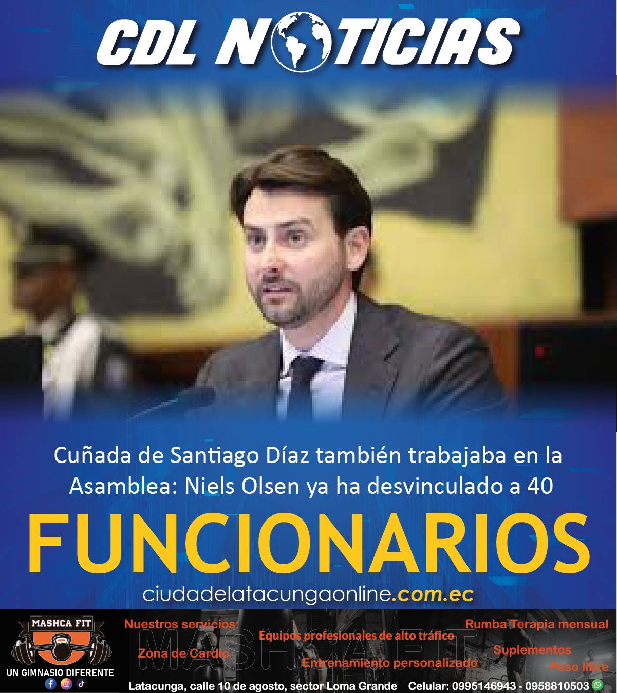 Cuñada de Santiago Díaz también trabajaba en la Asamblea: Niels Olsen ya ha desvinculado a 40 funcionarios