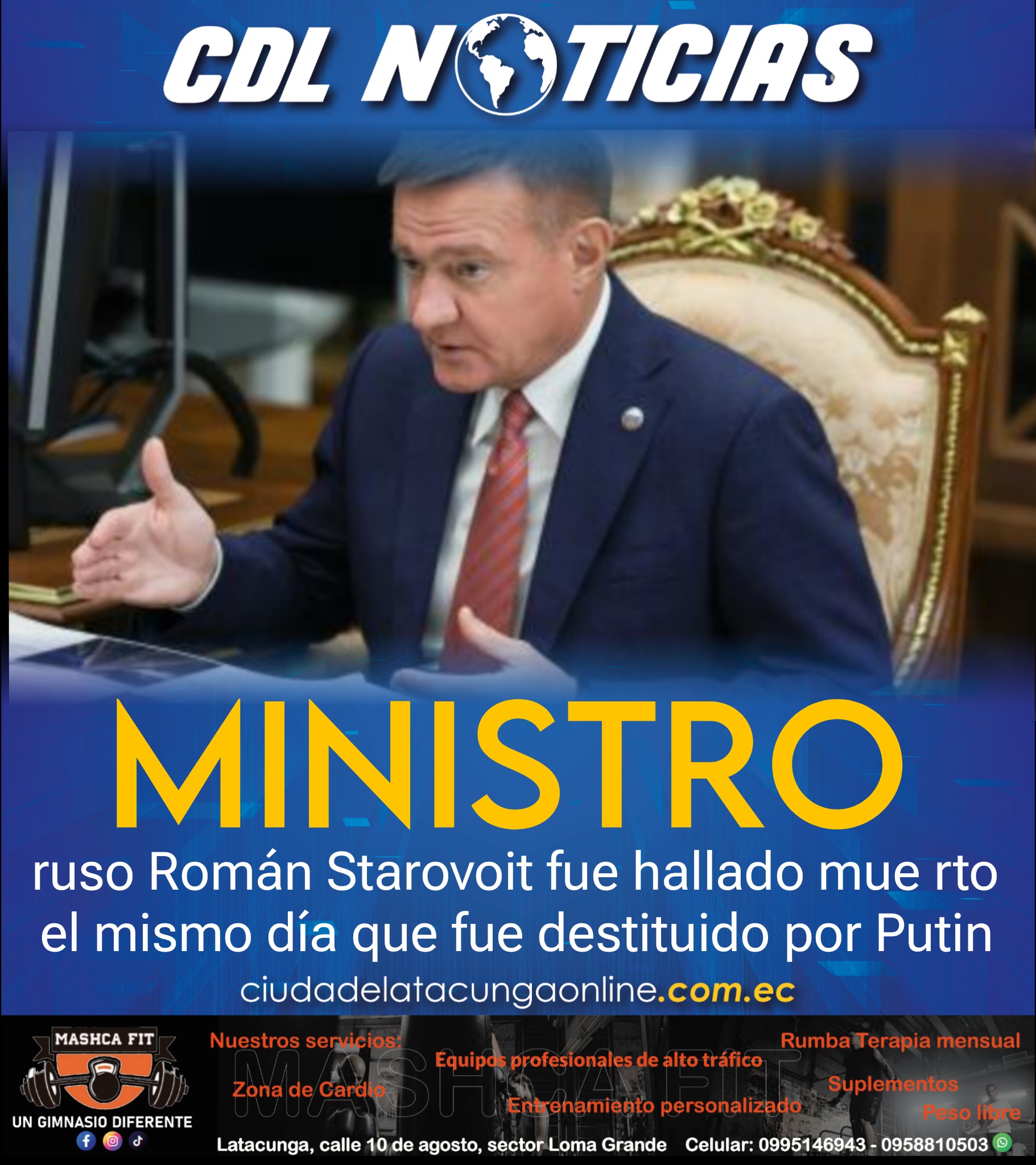 El ministro ruso Román Starovoit fue hallado mue rto el mismo día que fue destituido por Putin