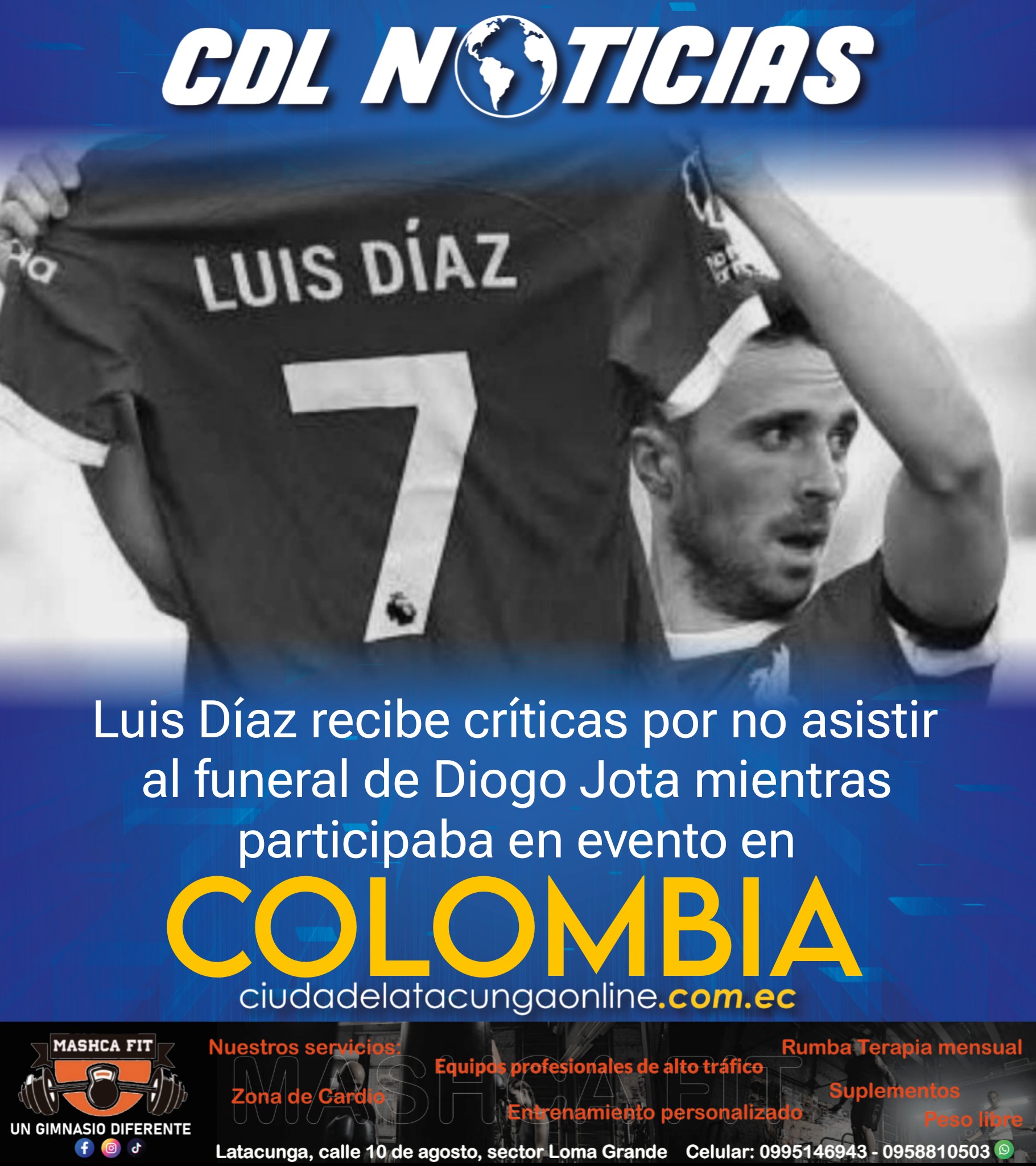 Luis Díaz recibe críticas por no asistir al funeral de Diogo Jota mientras participaba en evento en Colombia