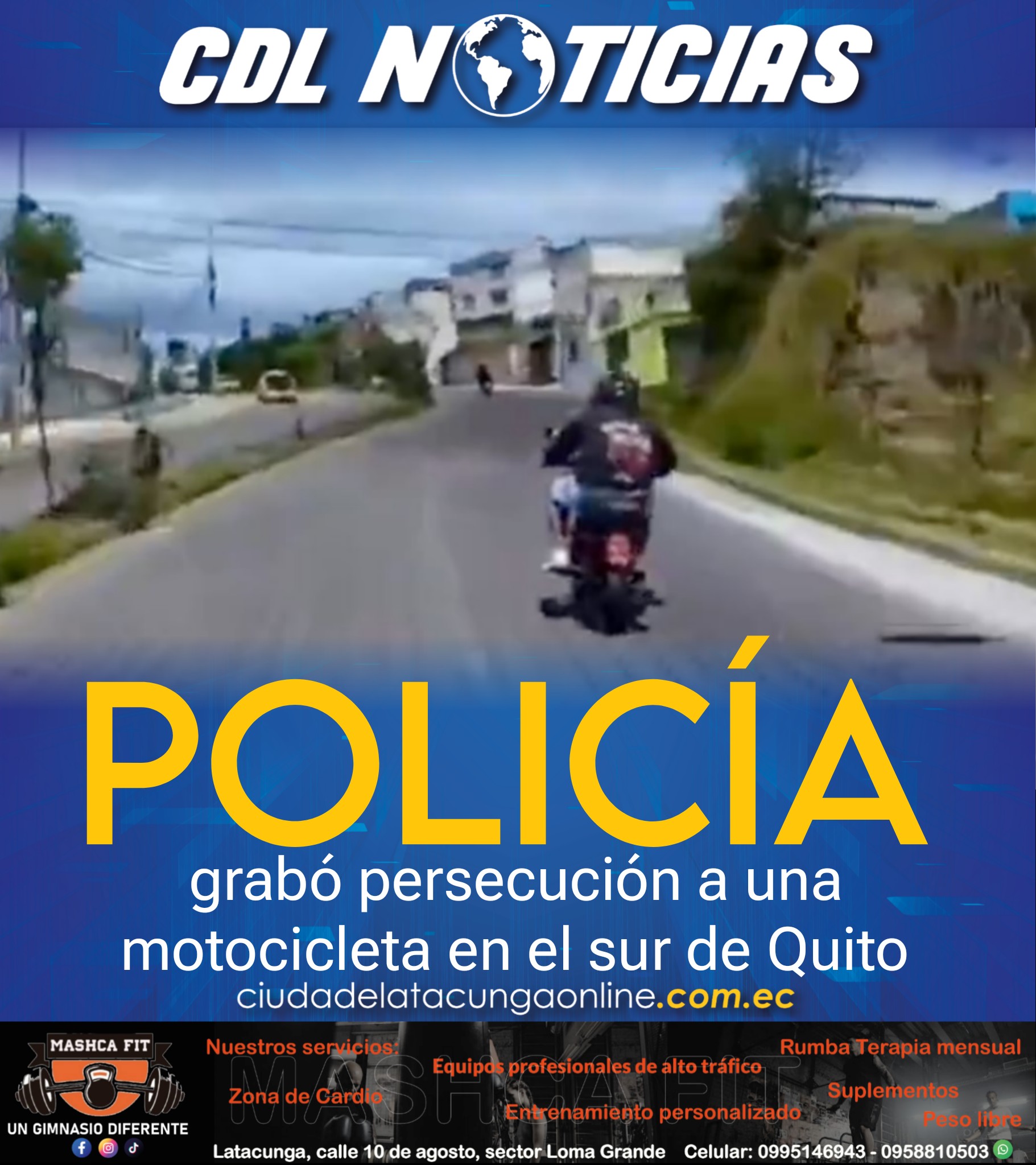 Policía grabó persecución a una motocicleta en el sur de Quito