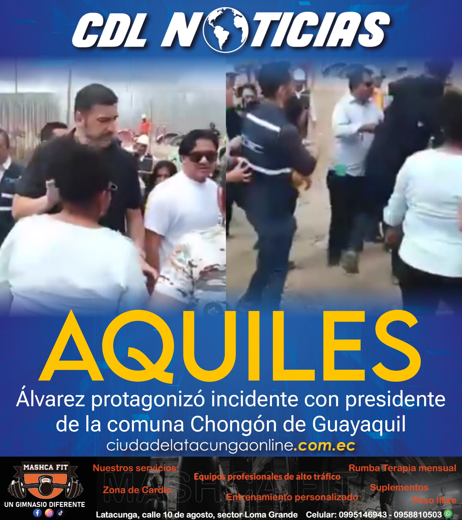 Aquiles Álvarez protagonizó incidente con presidente de la comuna Chongón de Guayaquil