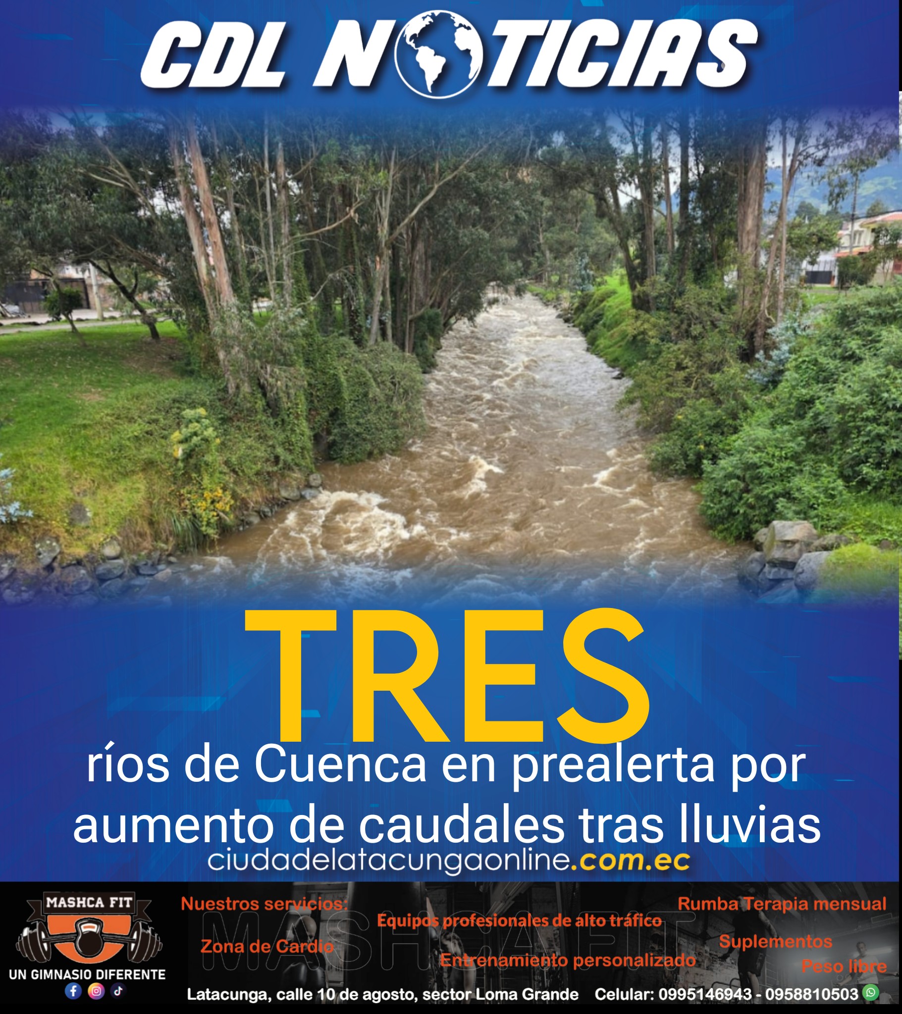 Tres ríos de Cuenca en prealerta por aumento de caudales tras lluvias