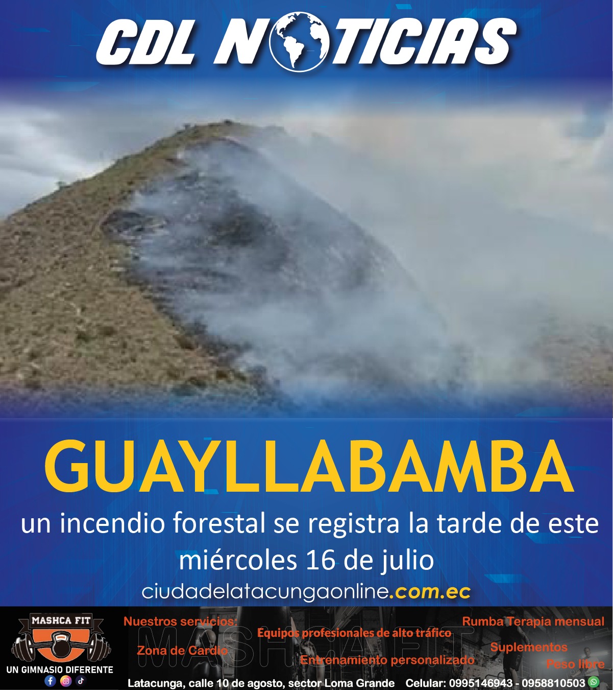 Guayllabamba: un incendio forestal se registra la tarde de este miércoles 16 de julio