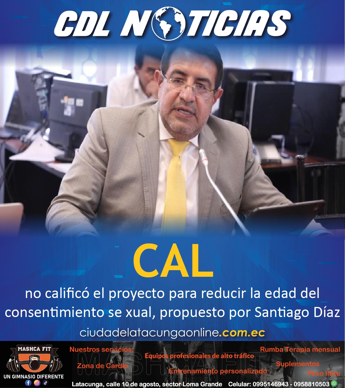 El CAL no calificó el proyecto para reducir la edad del consentimiento sexual, propuesto por Santiago Díaz