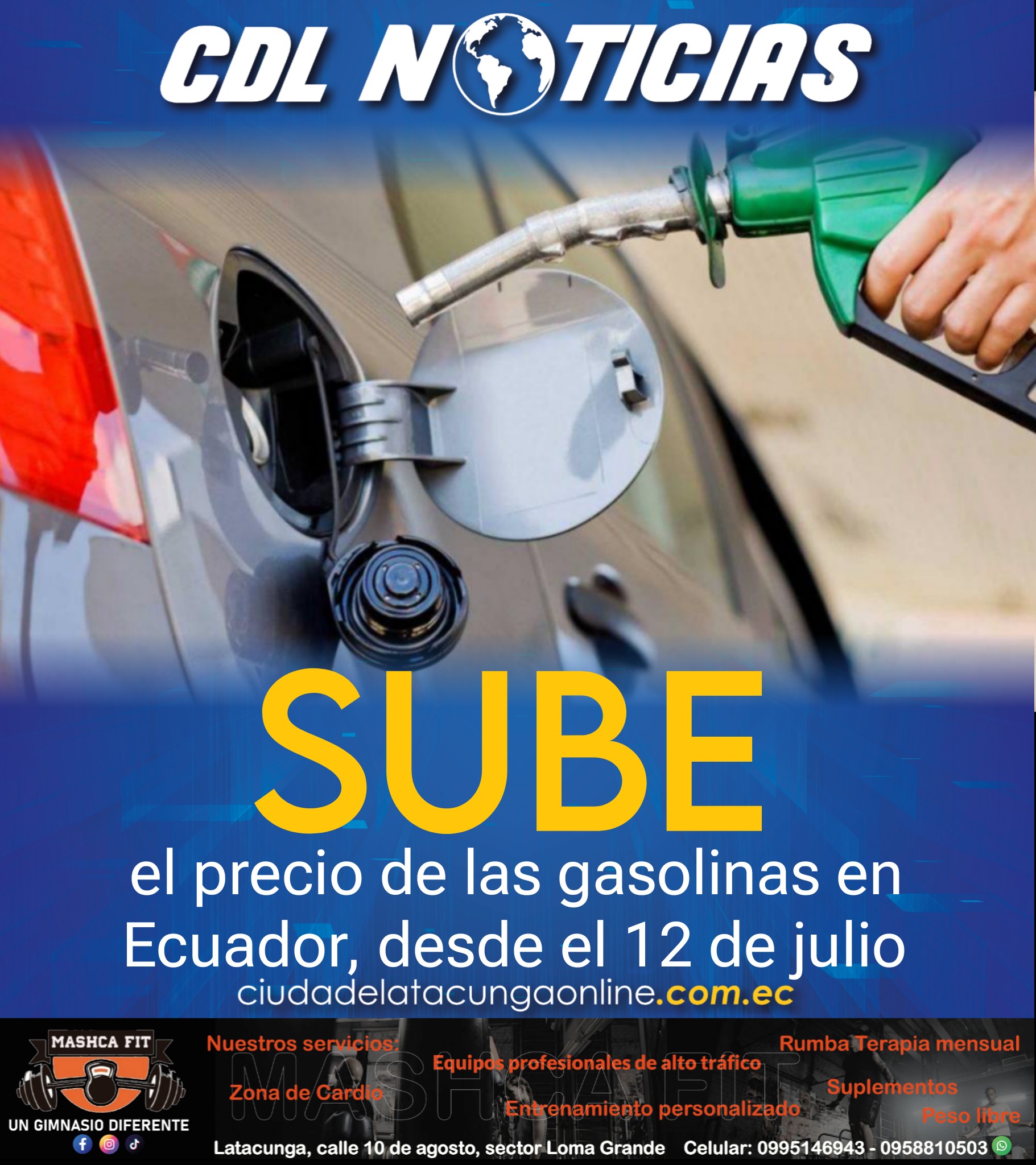 Sube el precio de las gasolinas en Ecuador, desde el 12 de julio
