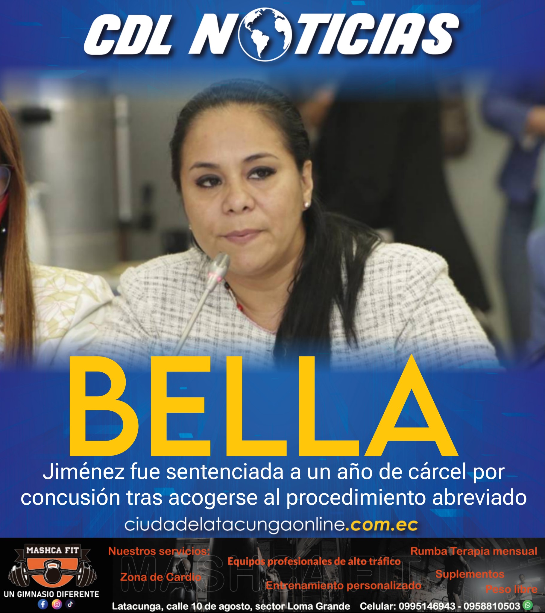 Bella Jiménez fue sentenciada a un año de cárcel por concusión tras acogerse al procedimiento abreviado