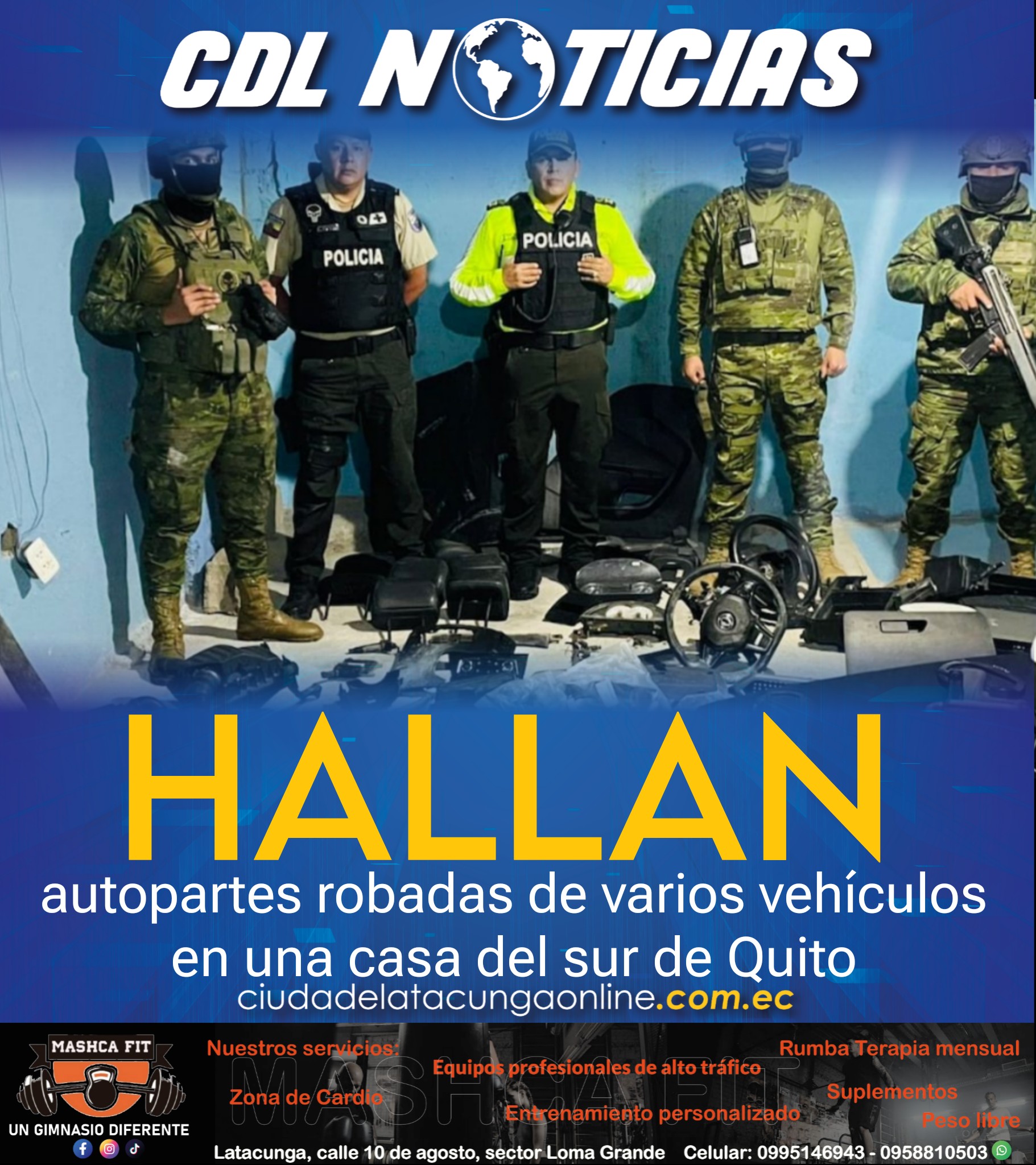 Hallan autopartes robadas de varios vehículos en una casa del sur de Quito