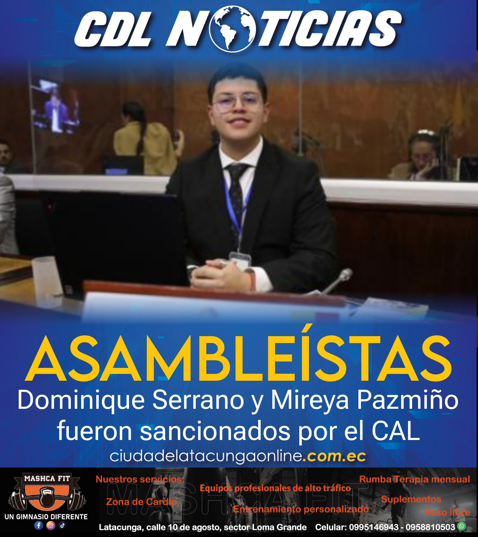 Los asambleístas Dominique Serrano y Mireya Pazmiño fueron sancionados por el CAL