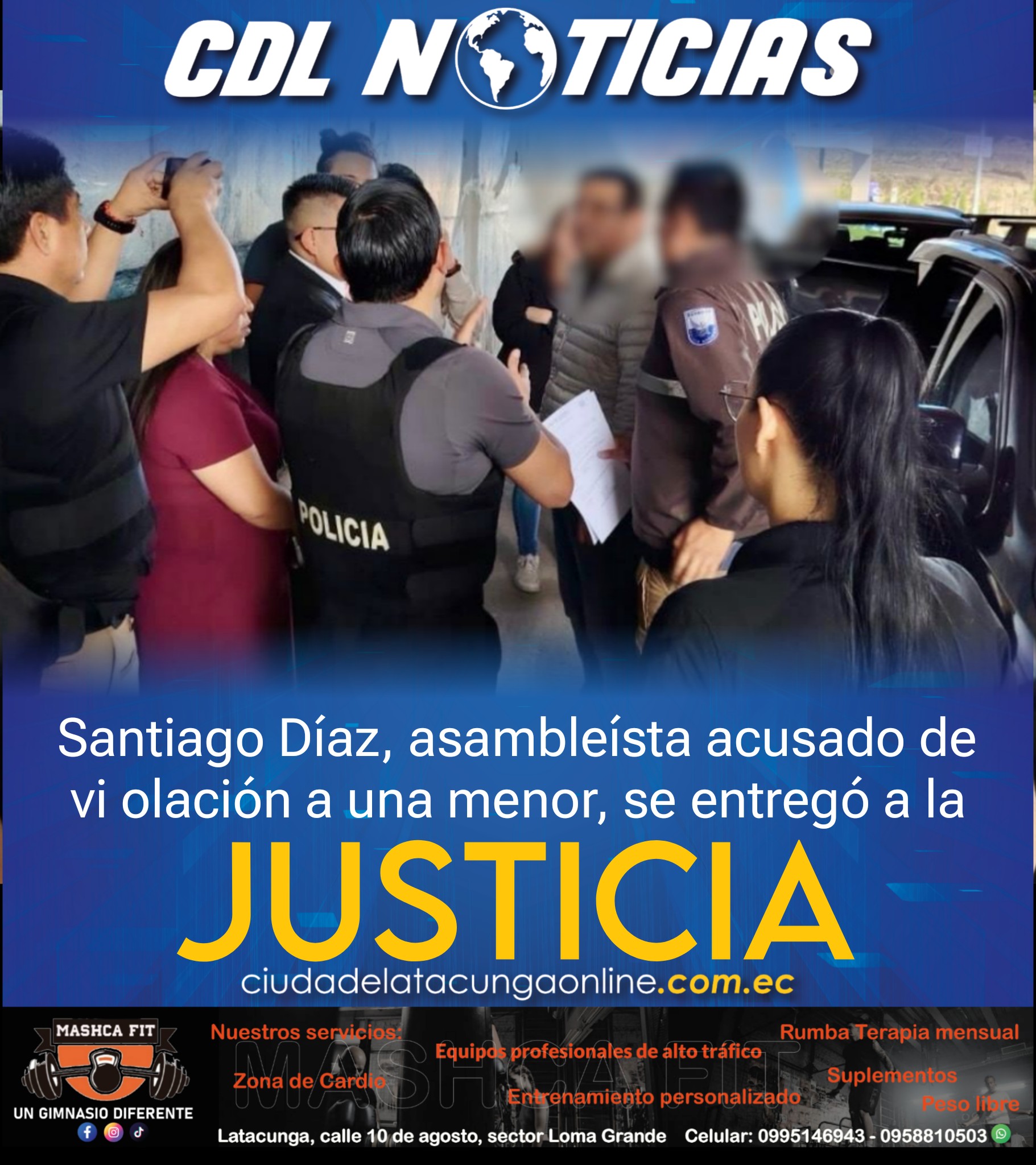 Santiago Díaz, asambleísta acusado de vi olación a una menor, se entregó a la justicia