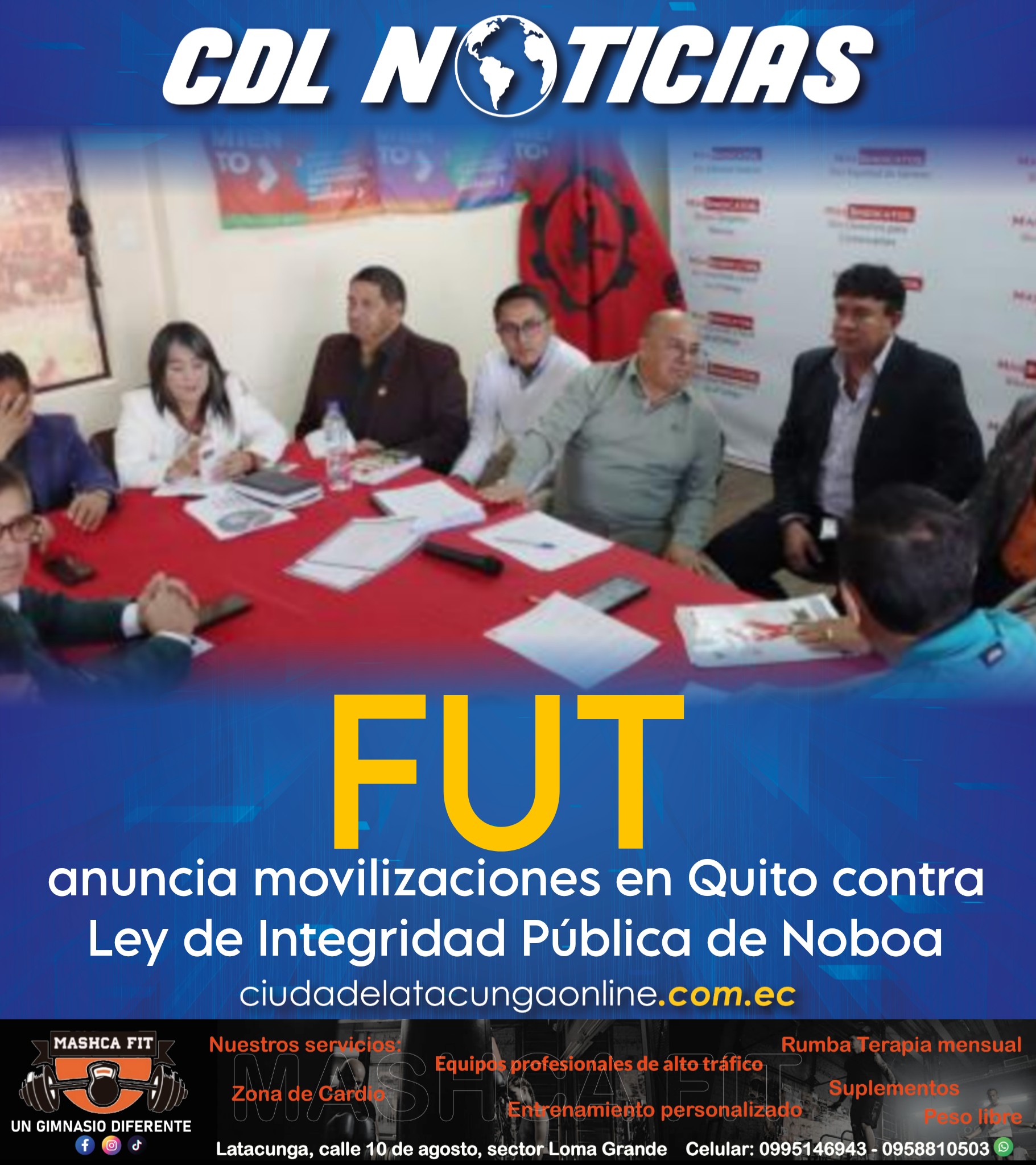 FUT anuncia movilizaciones en Quito contra Ley de Integridad Pública de Noboa