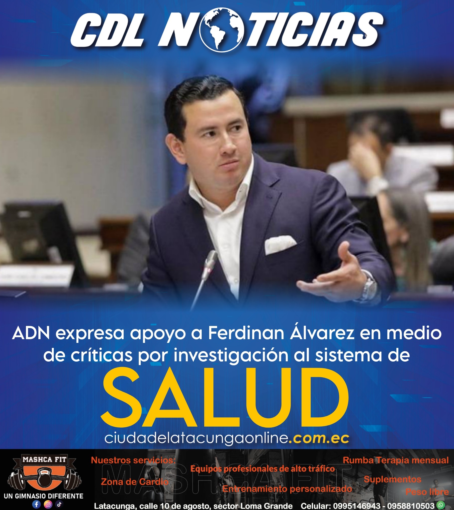 ADN expresa apoyo a Ferdinan Álvarez en medio de críticas por investigación al sistema de salud pública